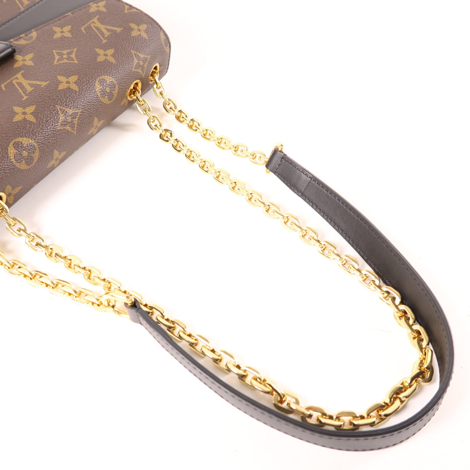 LOUIS VUITTON 【激減優惠】Monogram Marceau金扣鏈帶肩背袋棕色