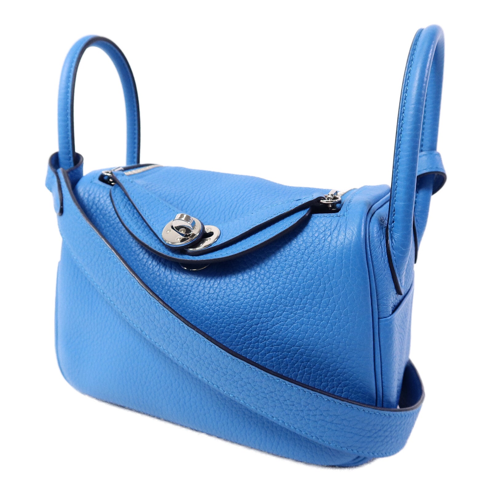 HERMES Clemence皮革Mini Lindy金扣手挽肩背兩用袋