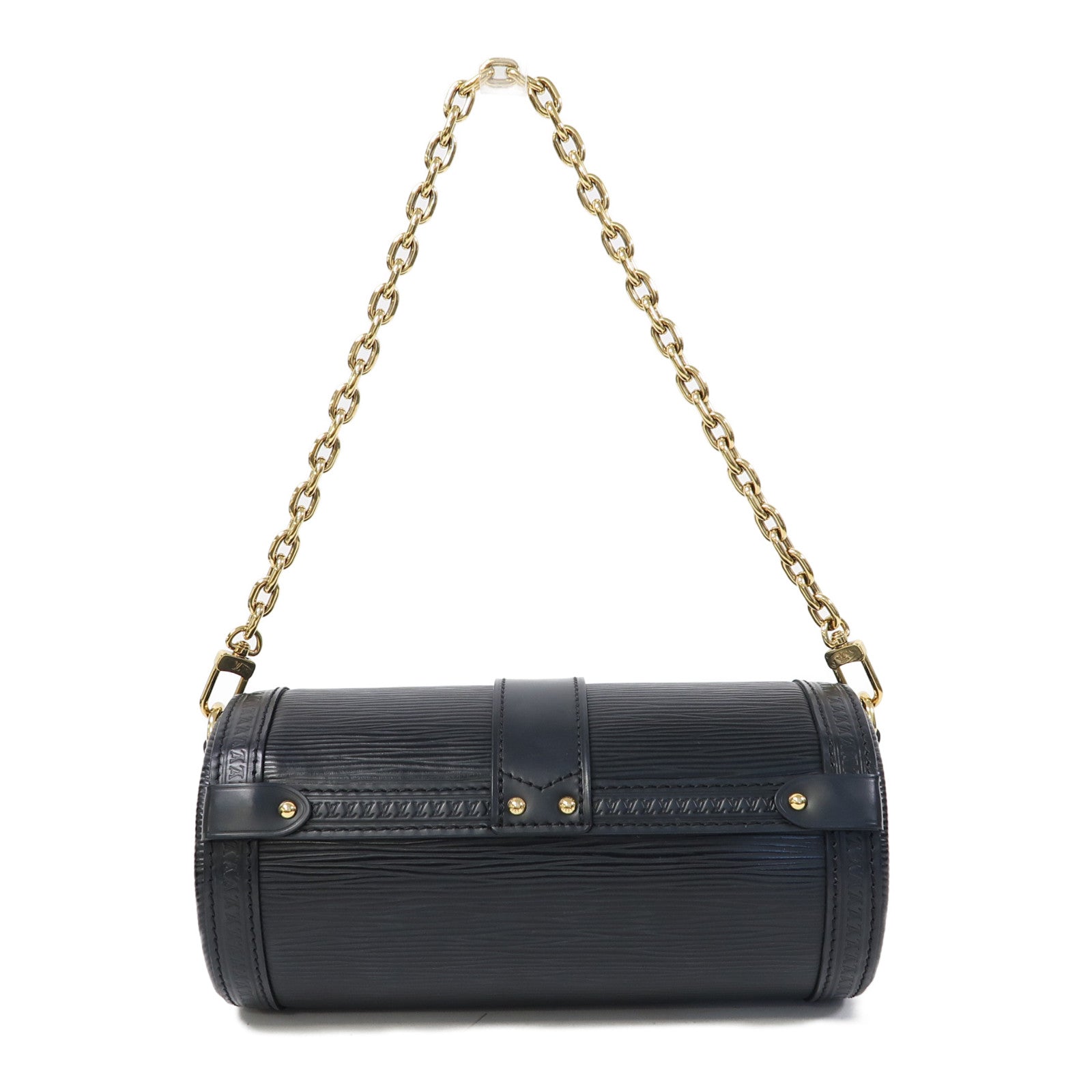 LOUIS VUITTON Epi Papillon Trunk金扣手挽肩背兩用袋黑色
