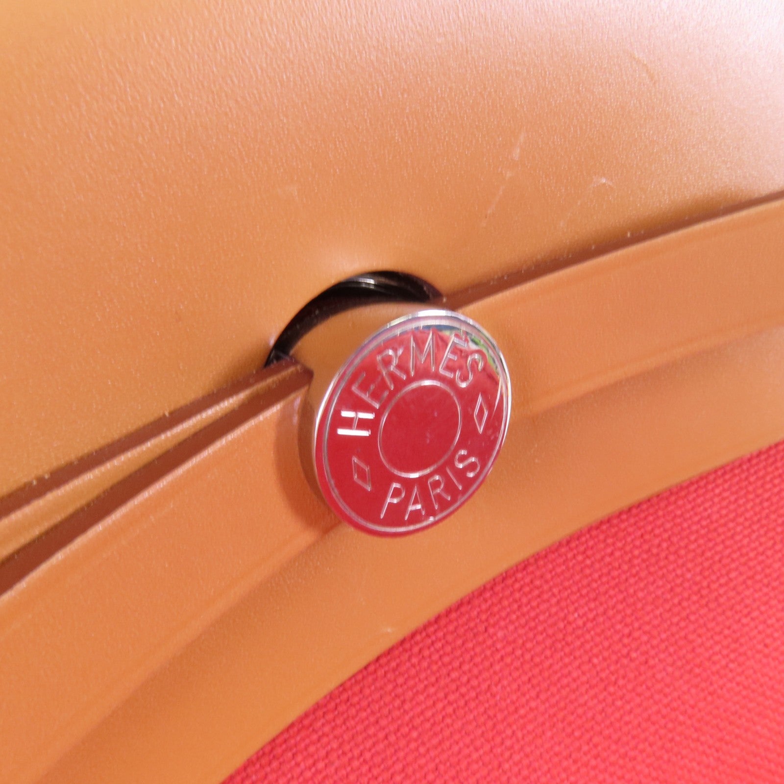 HERMES 帆布Herbag GM銀扣手挽肩背兩用袋