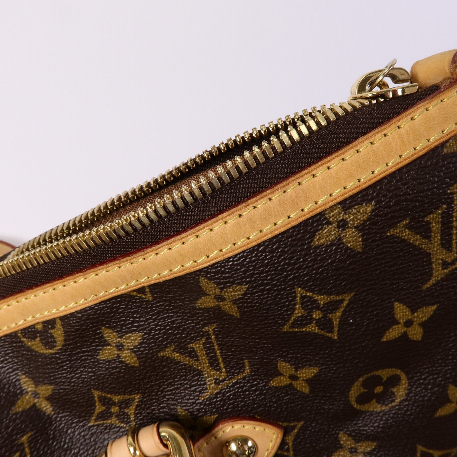 LOUIS VUITTON Monogram Palermo GM金扣手挽肩背兩用袋棕色