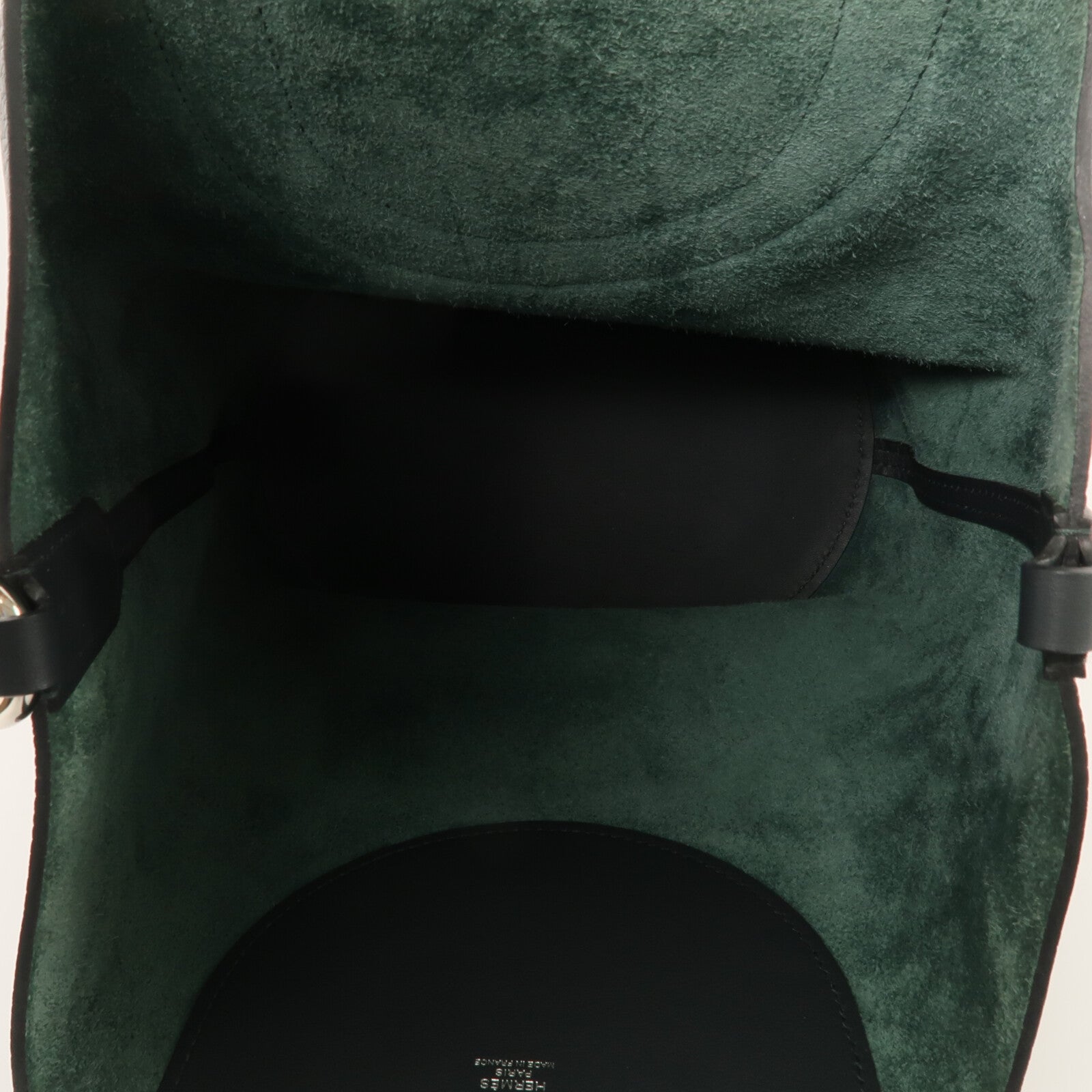 HERMES Clemence皮革In The Loop 23手挽袋Vert Cypres