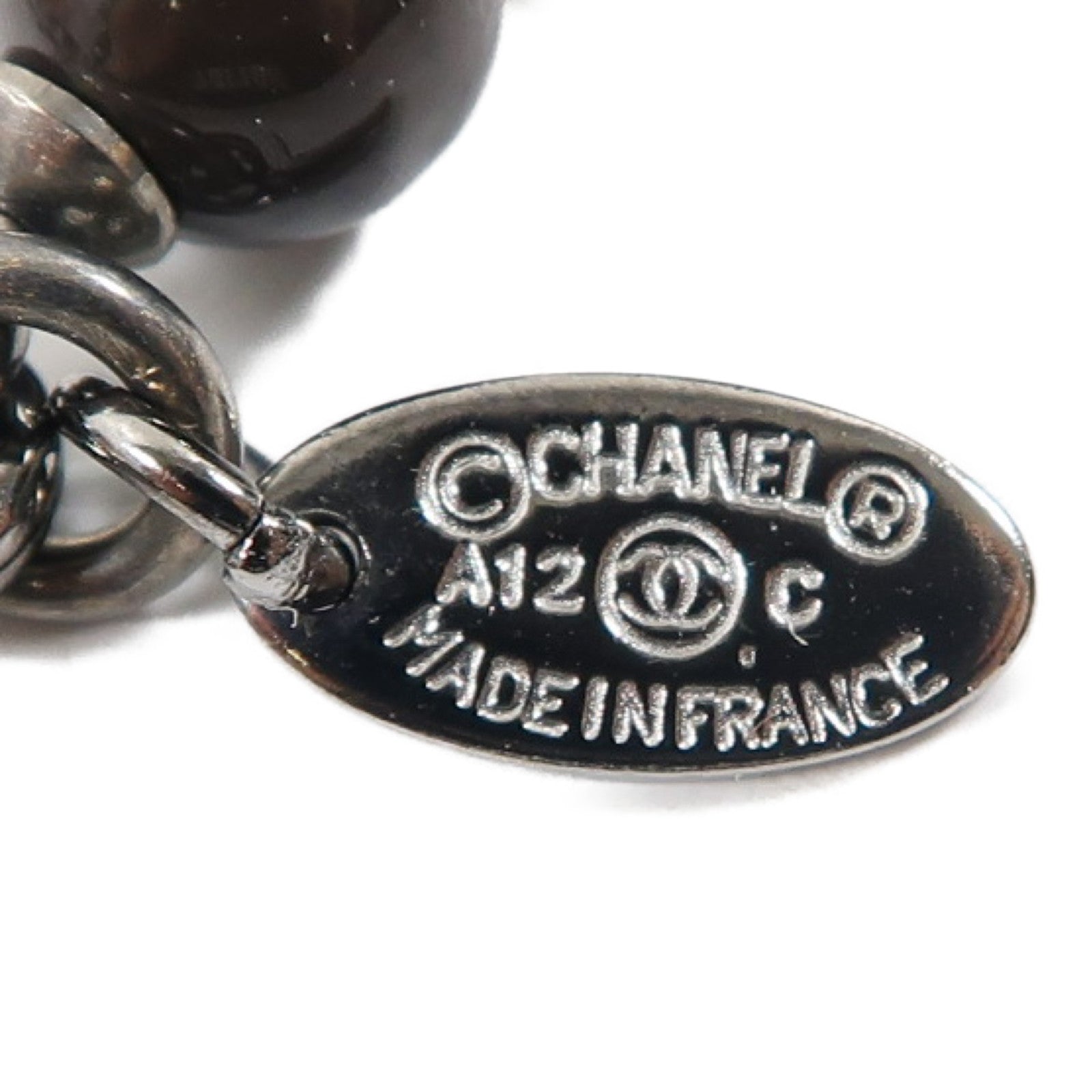 CHANEL 金屬Necklace項鍊黑色/銀色