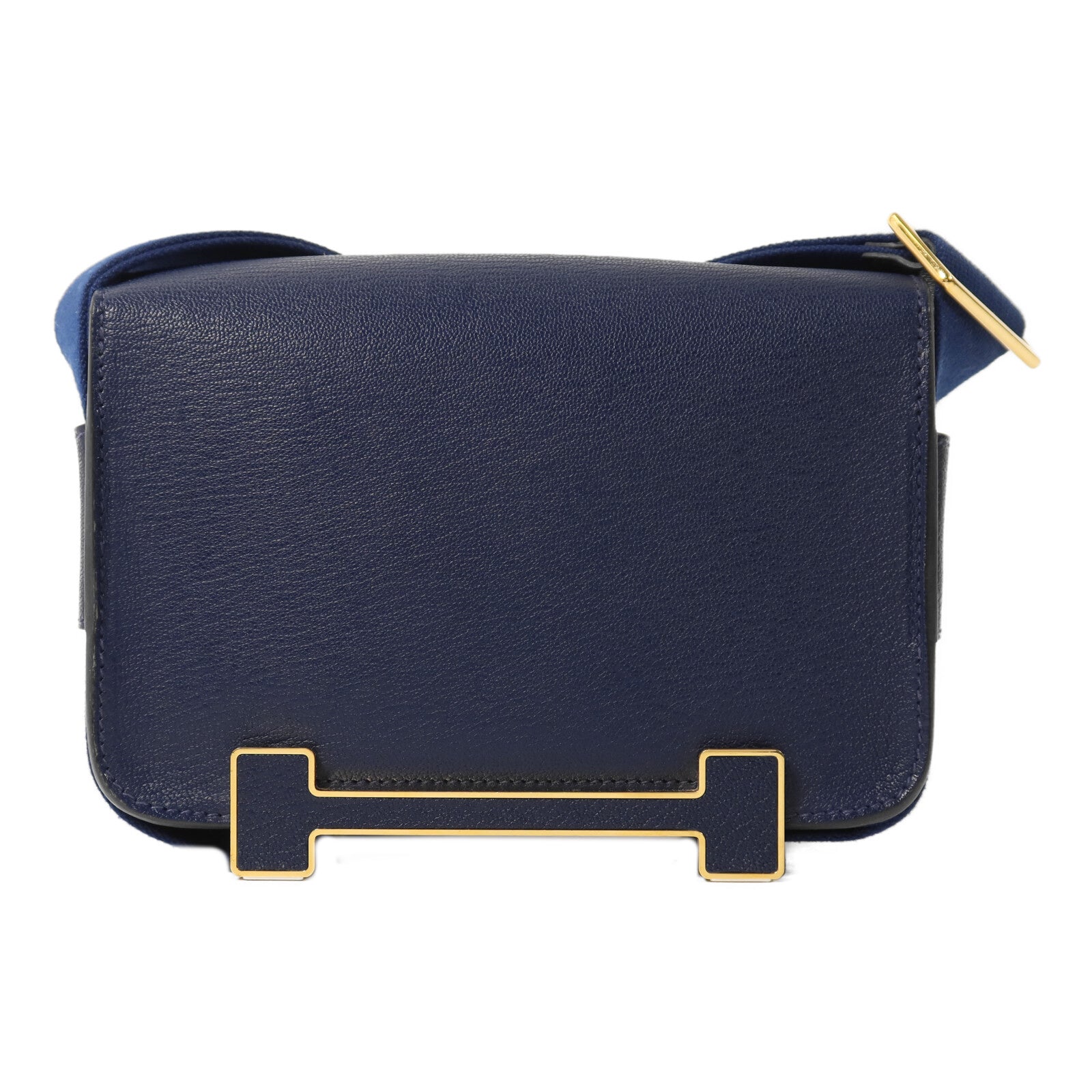 HERMES Chevre Mysore皮革Geta肩背袋Bleu Nuit