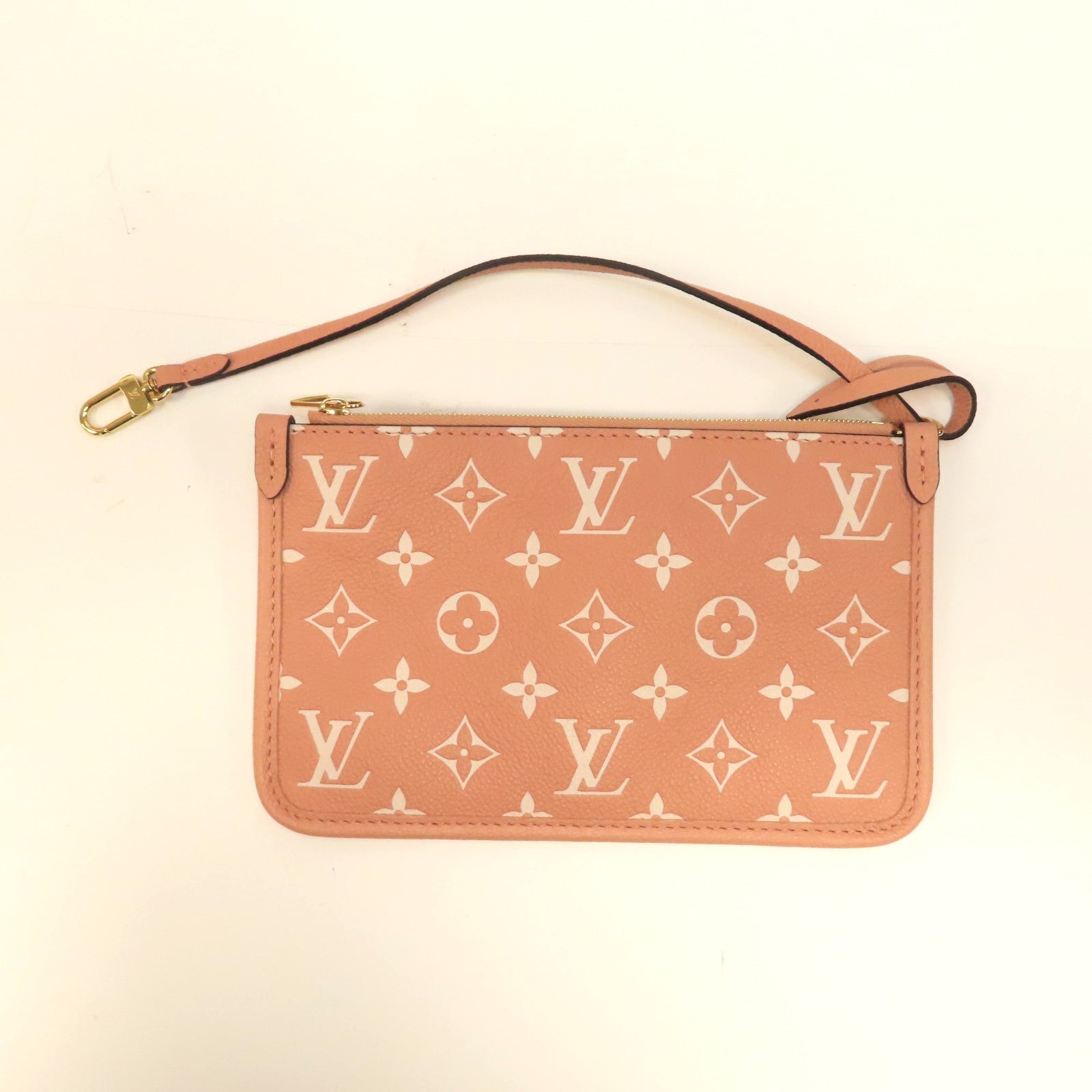 LOUIS VUITTON Monogram Empreinte Carryall Zip金扣肩背袋粉紅色