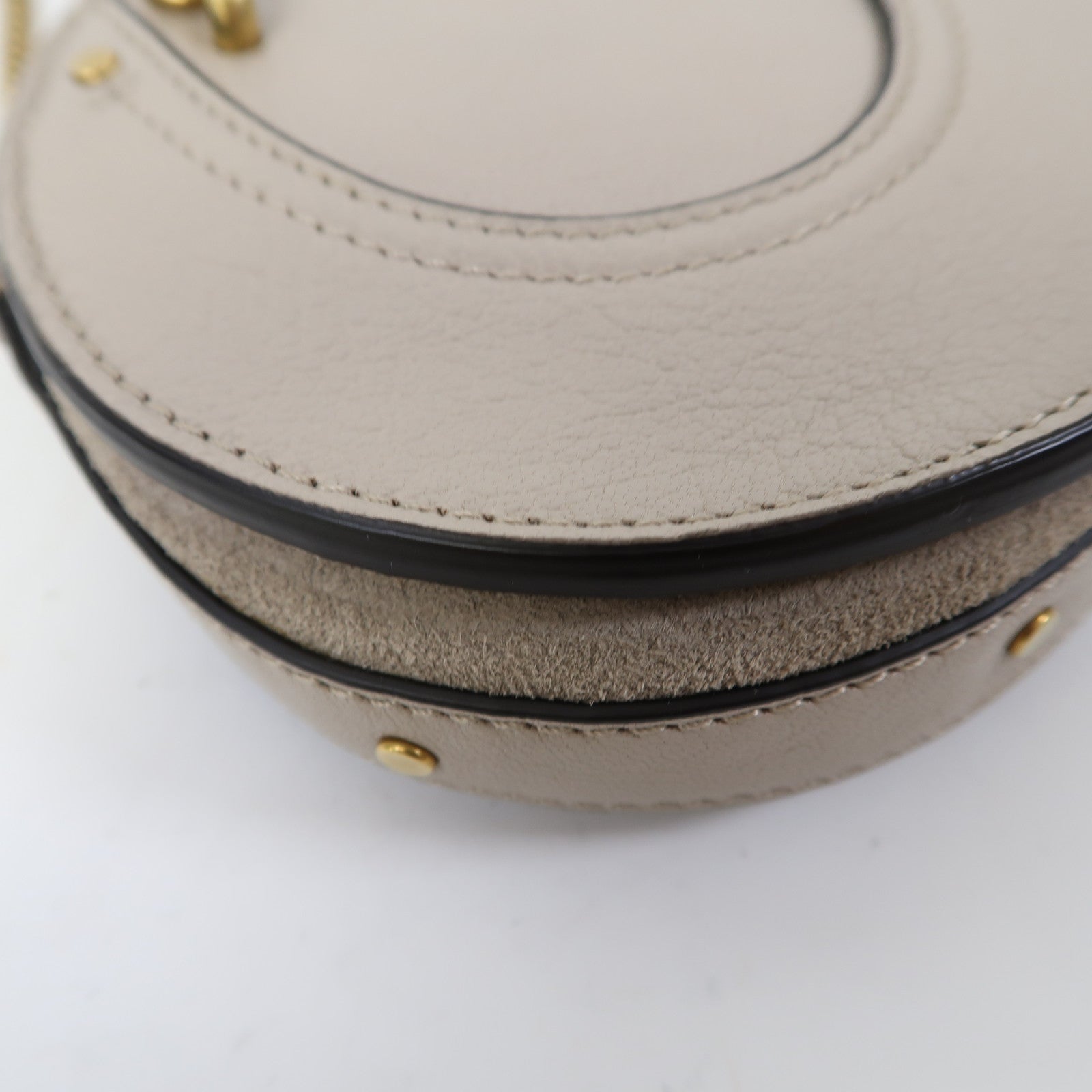 Chloe 牛皮皮革Mini Pixie Deals金扣鏈帶肩背袋灰色