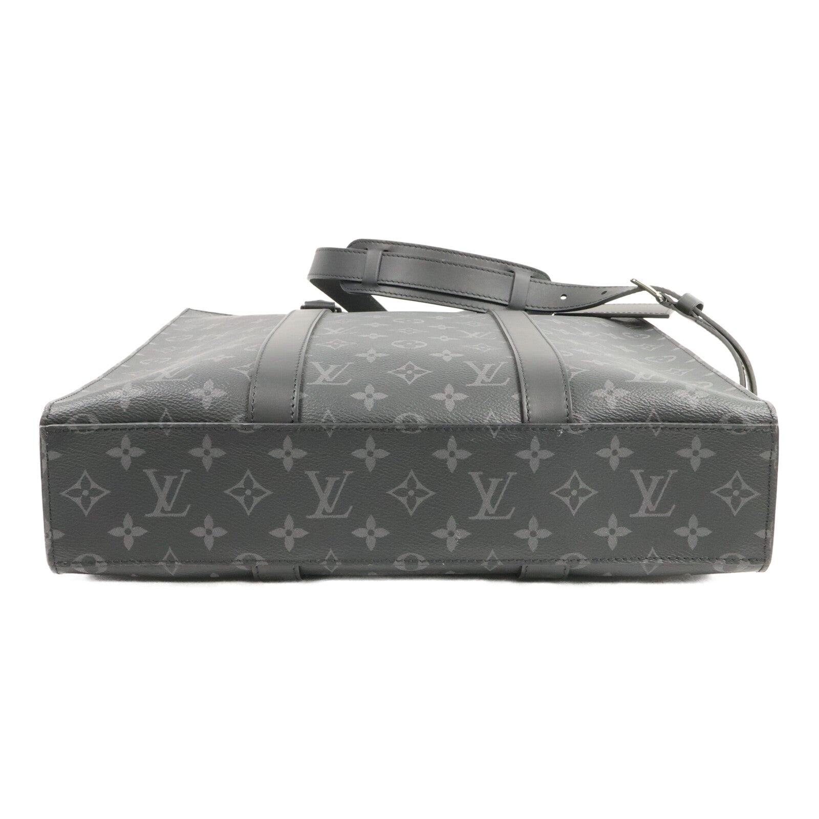 LOUIS VUITTON Monogram Eclipse Sac Plat Cross手挽肩背兩用袋