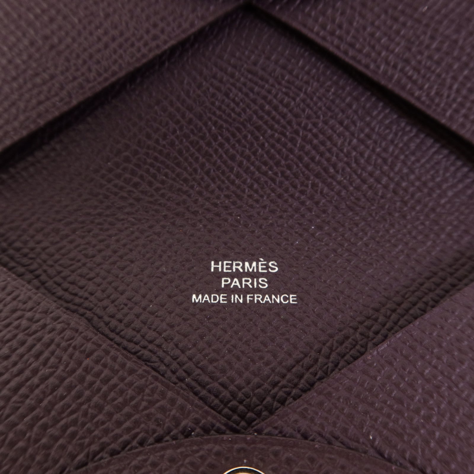 HERMES Epsom皮革Calvi卡片套Purple