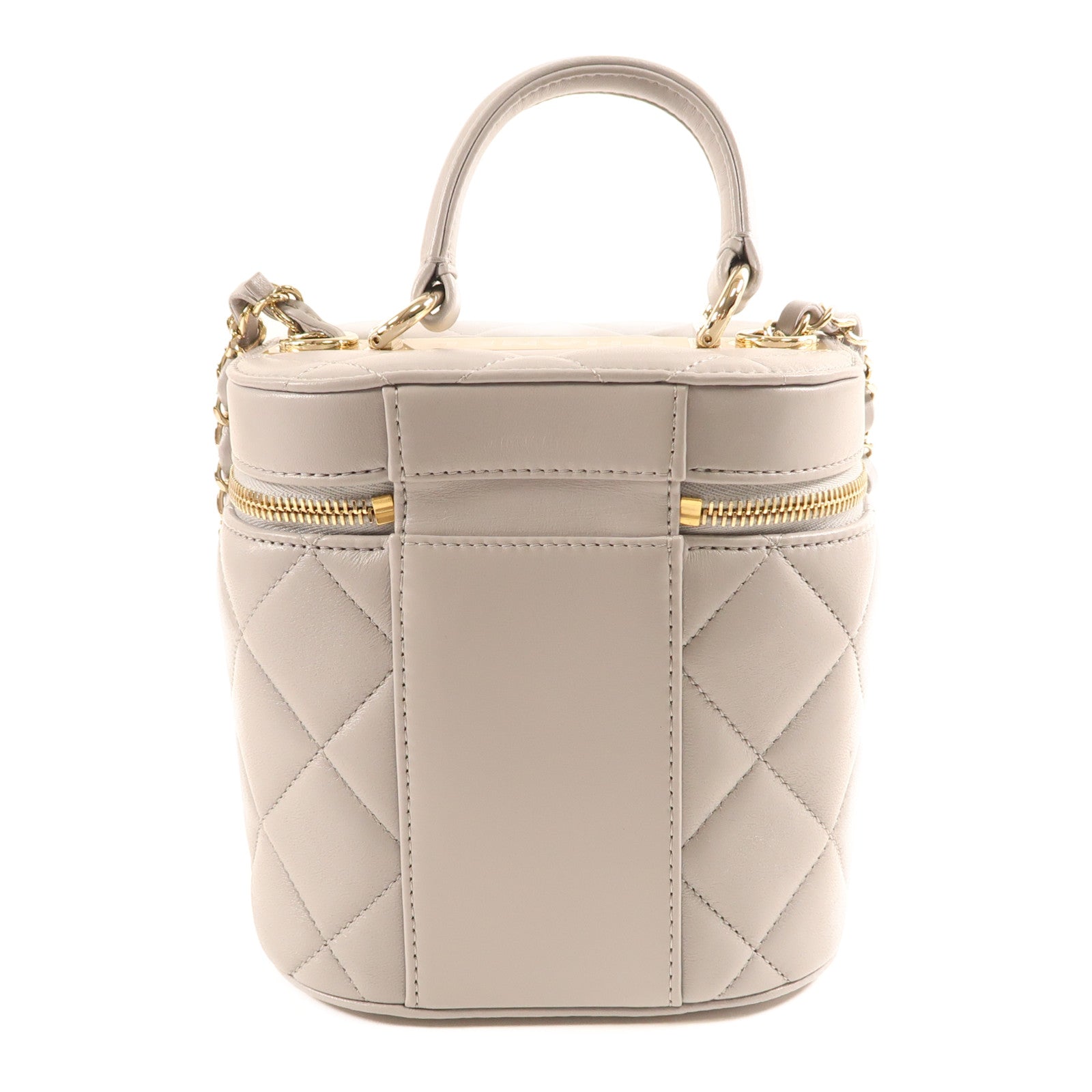 CHANEL 羊皮皮革Vanity Bag金扣鏈帶手挽肩背兩用袋