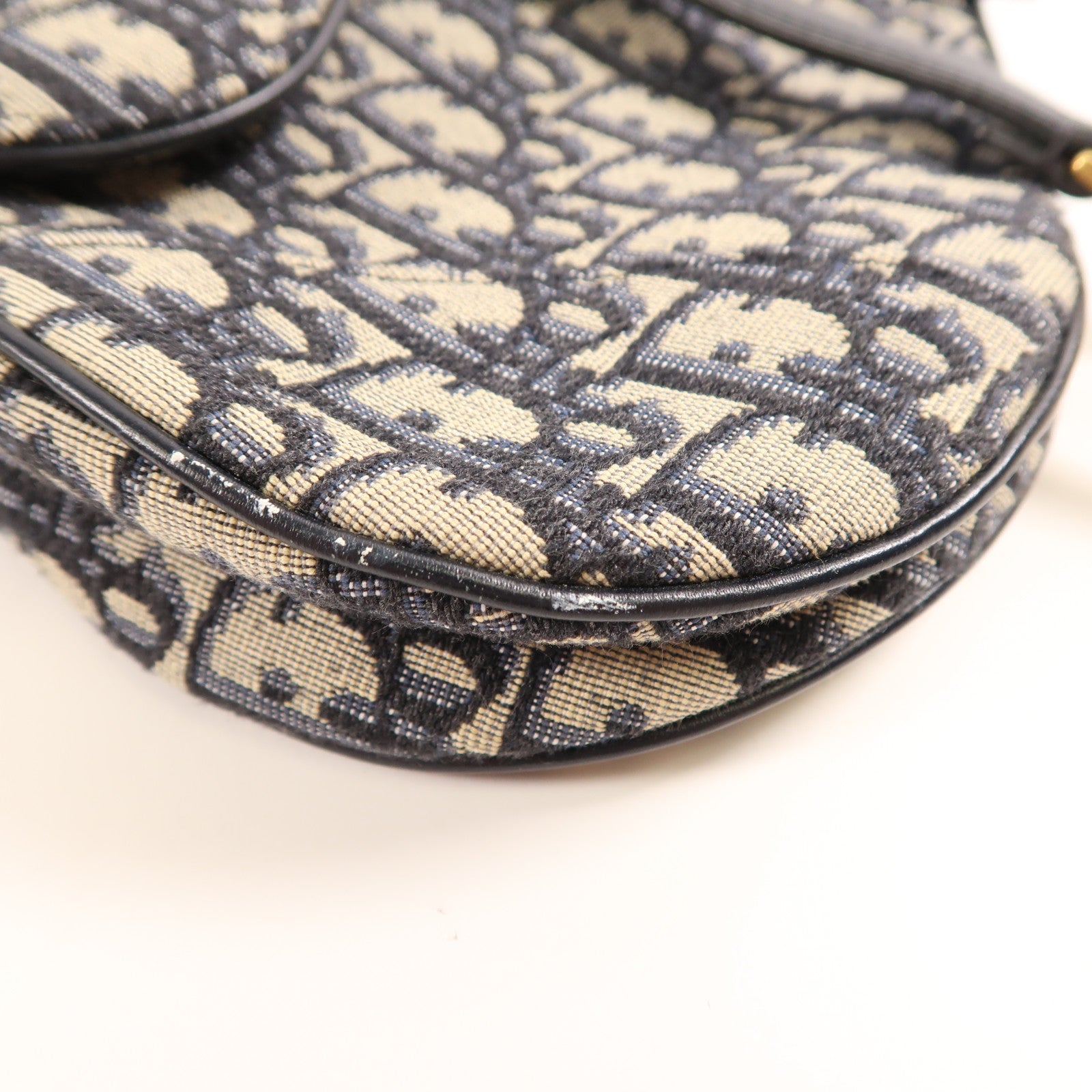 Dior CD GHW Saddle Bag Handbag Canvas M0446 Blue