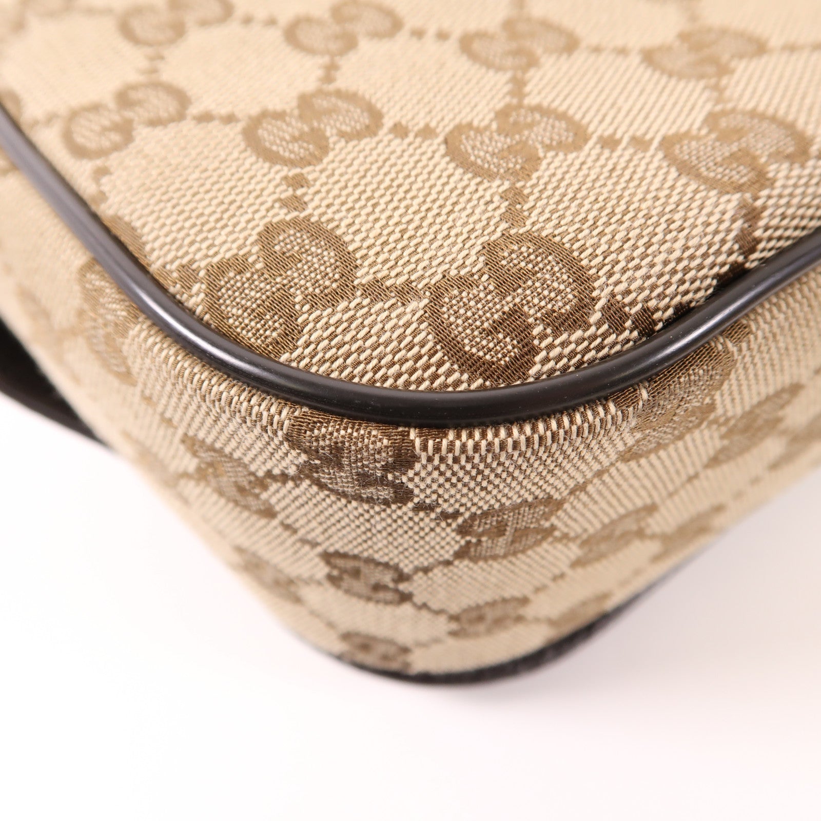 GUCCI 帆布Shoulder Bag銀扣肩背袋