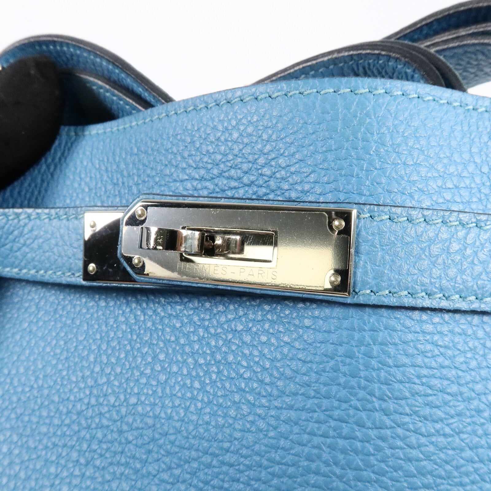 HERMES Clemence皮革So Kelly 22肩背袋Turquoise
