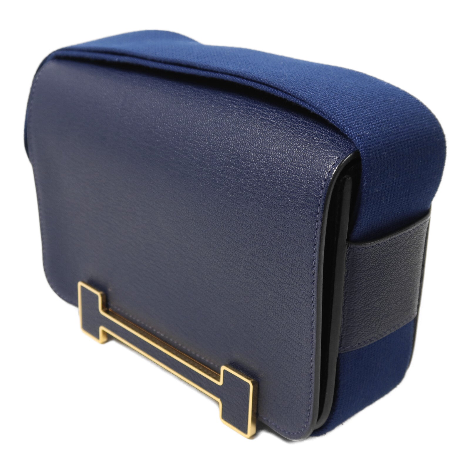 HERMES Chevre Mysore皮革Geta肩背袋Bleu Nuit