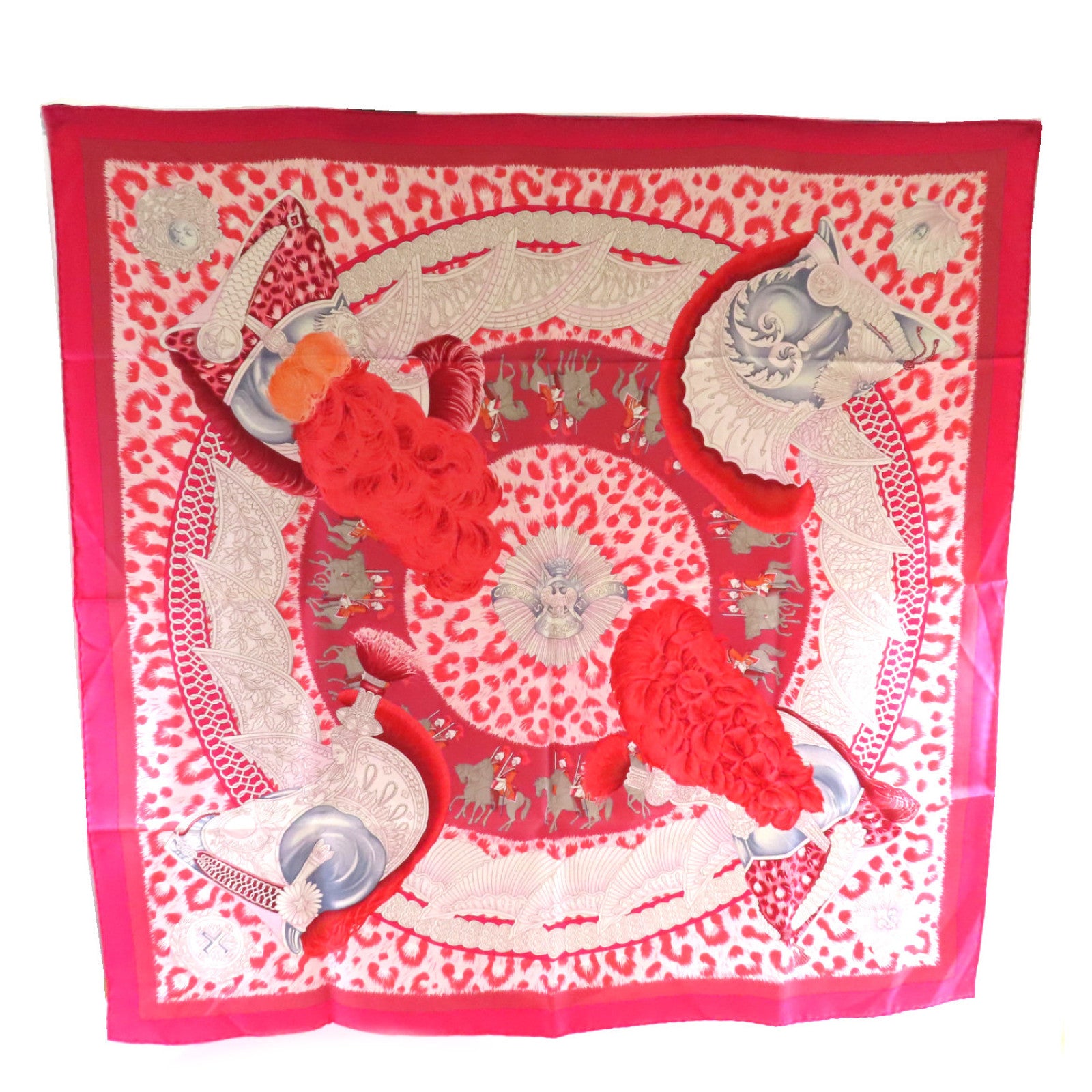 HERMES 【激減優惠】絲質90x90 Scarf絲巾粉紅色/白色/紅色/彩色