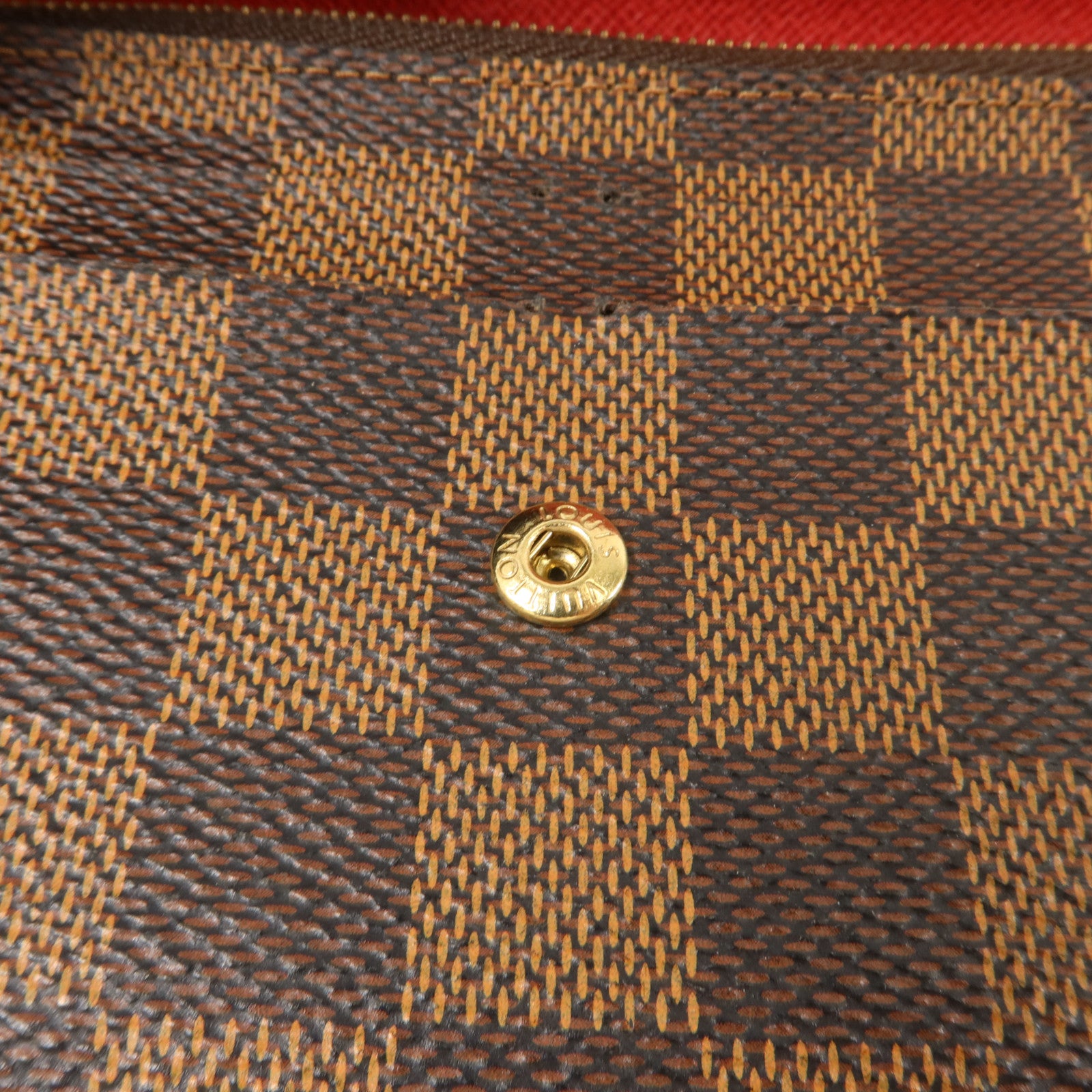 LOUIS VUITTON Damier Portefeuille Emilie Long Wallet金扣長錢包