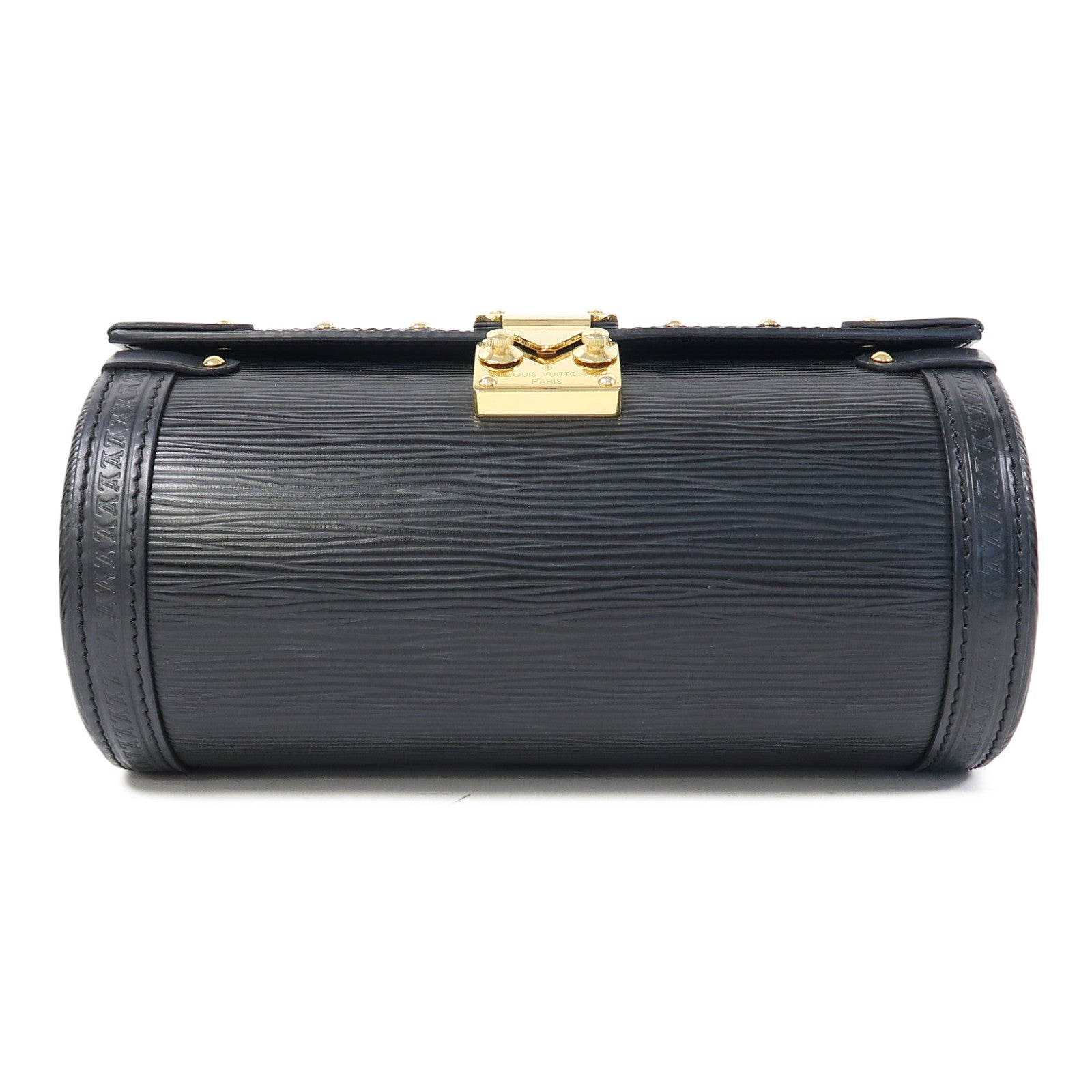 LOUIS VUITTON Epi Papillon Trunk金扣手挽肩背兩用袋黑色
