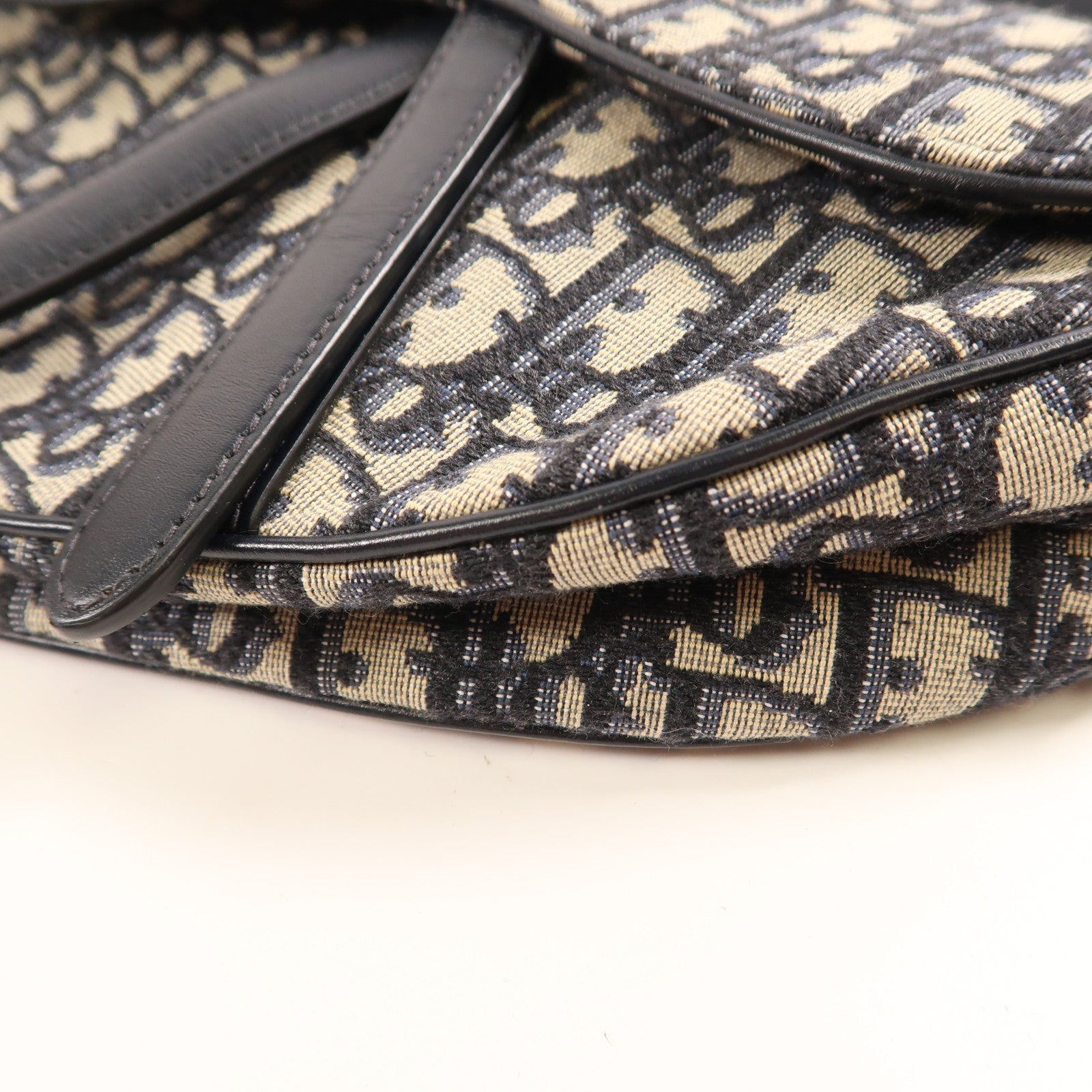 Dior CD GHW Saddle Bag Handbag Canvas M0446 Blue