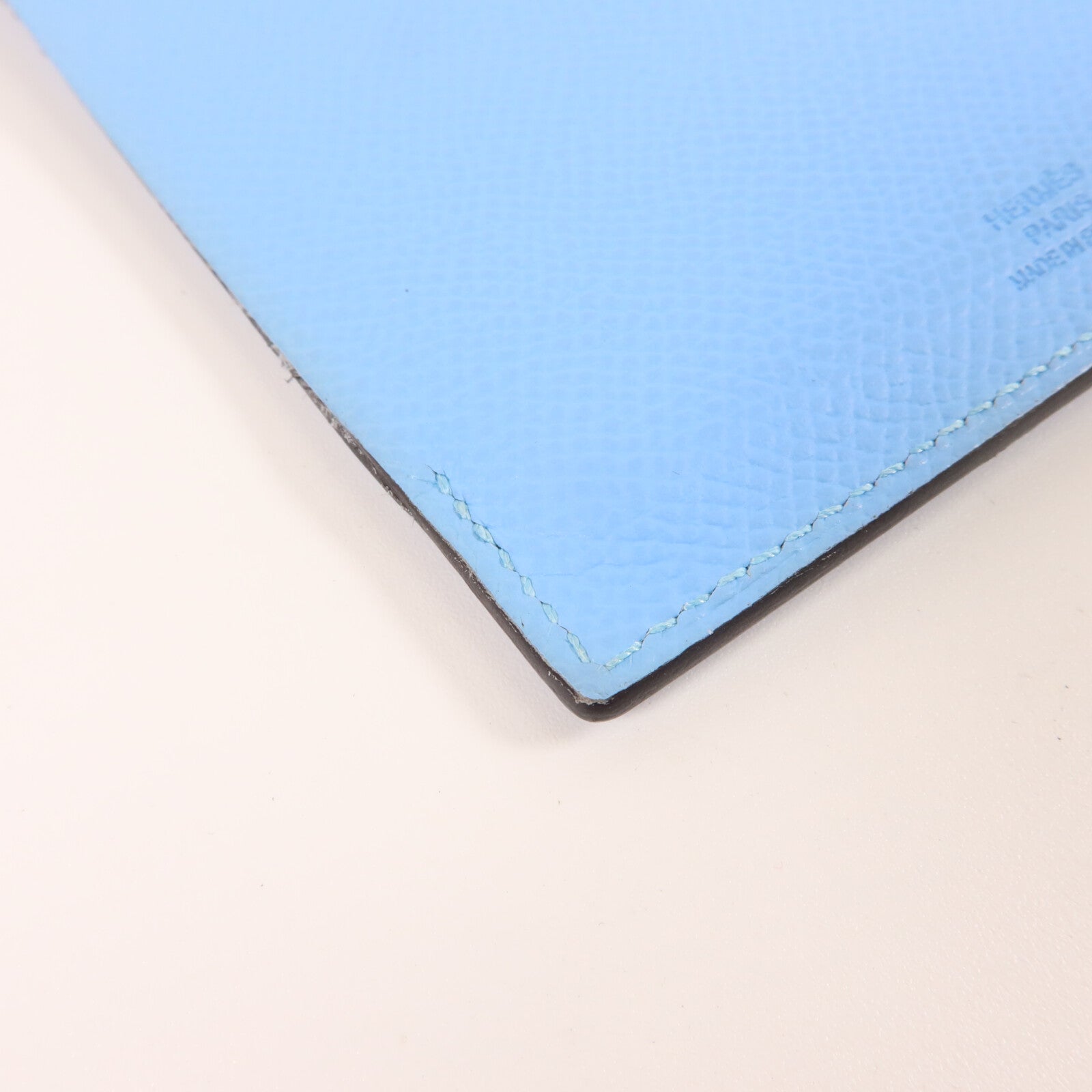HERMES Epsom皮革Tarmac Passport Holder護照套Celeste