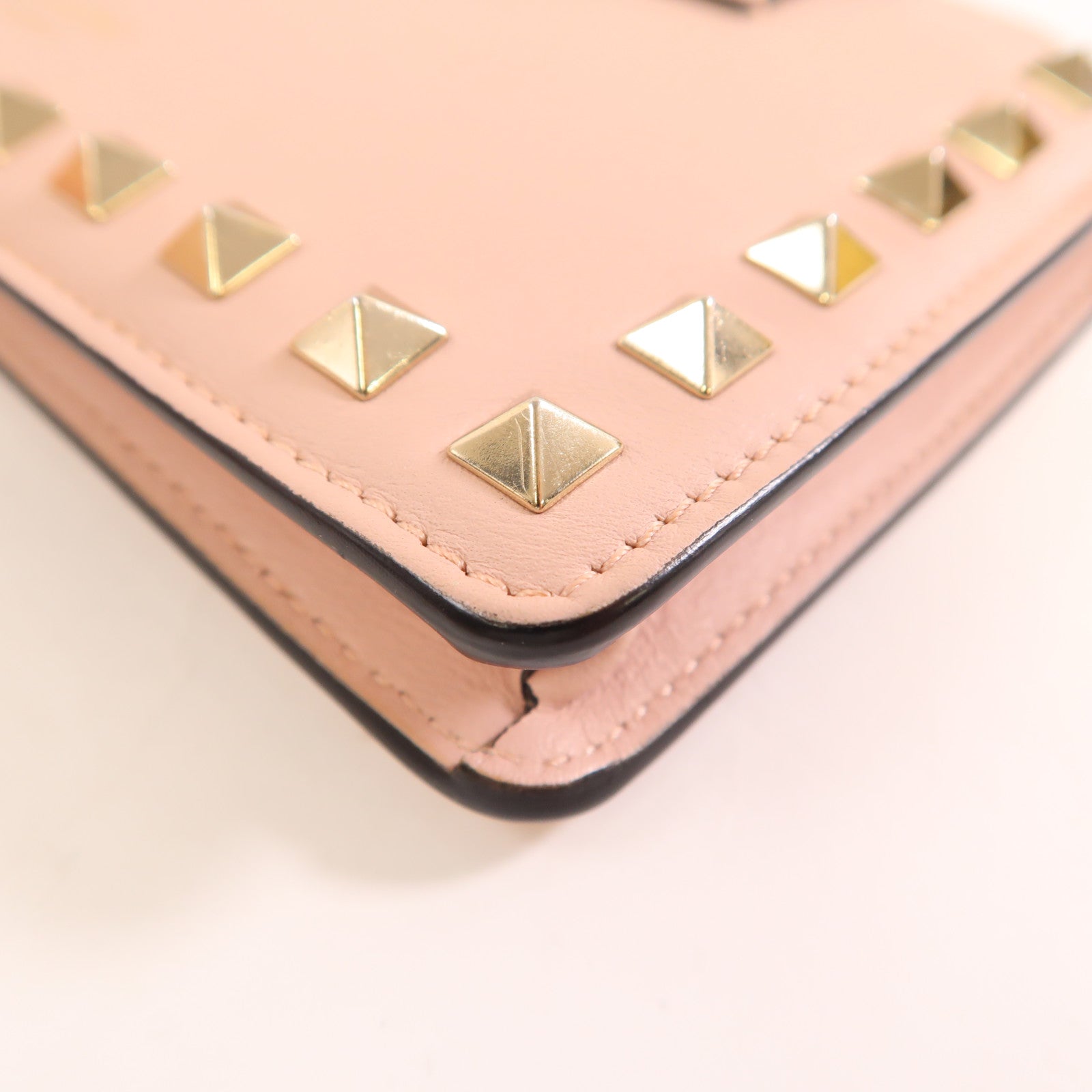 Valentino 牛皮皮革Chain Shoulder金扣手拿包