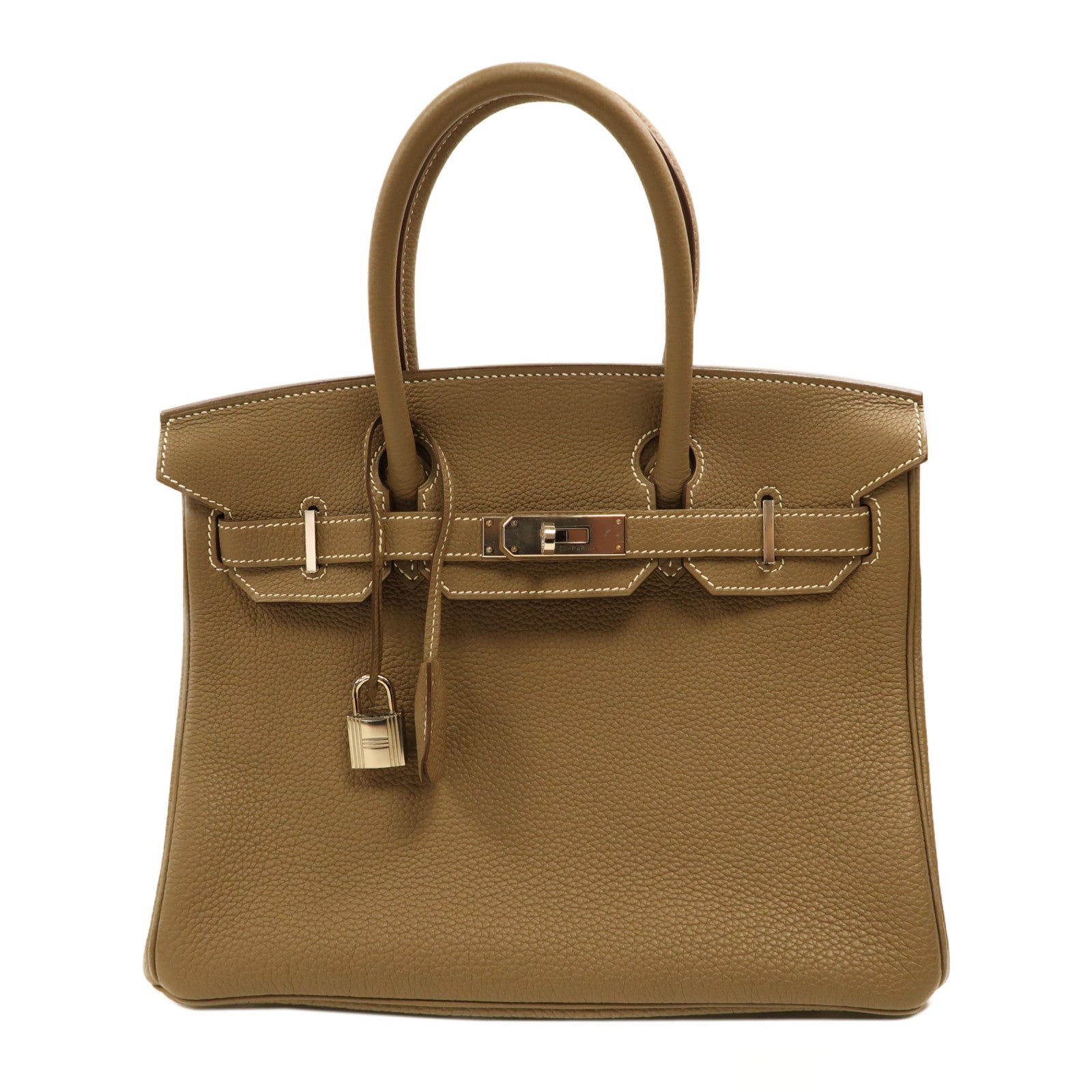 HERMES Togo皮革Birkin 30銀扣手挽袋大象灰色