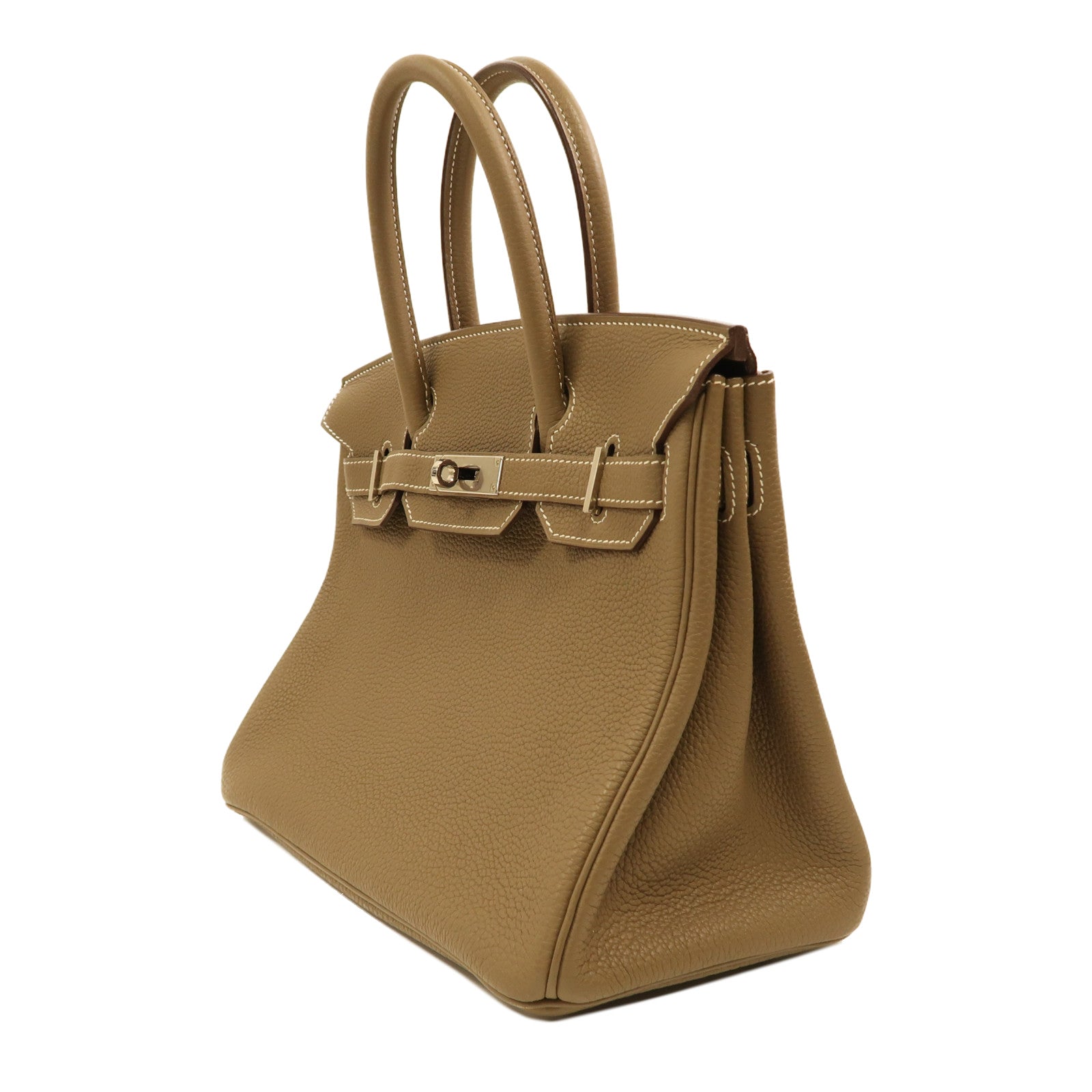 HERMES Togo皮革Birkin 30銀扣手挽袋大象灰色