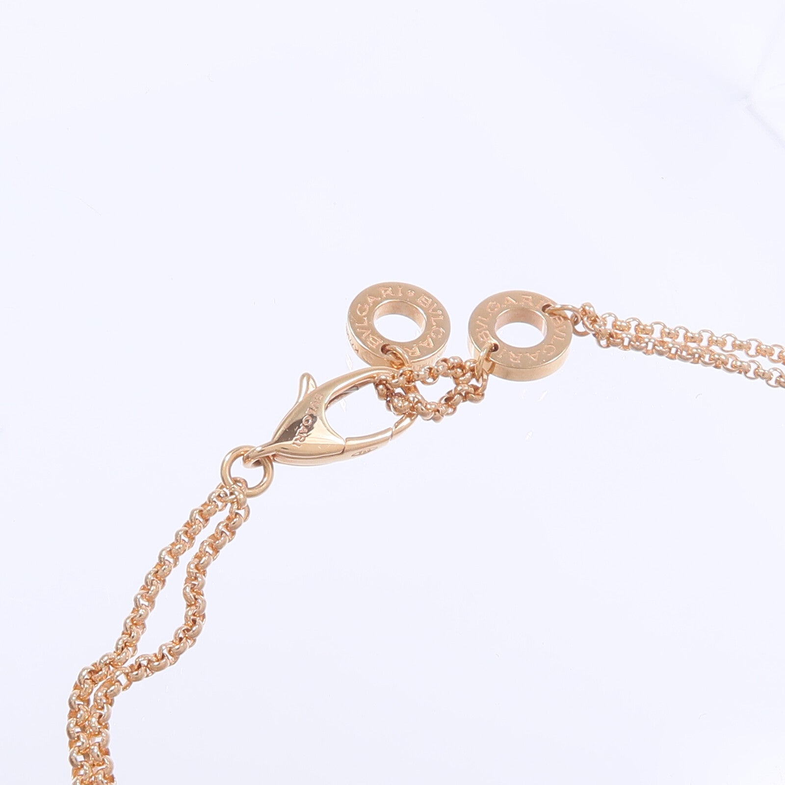 BVLGARI 18K玫瑰金Cuore Bracelet珍珠母貝/鑽石手鏈