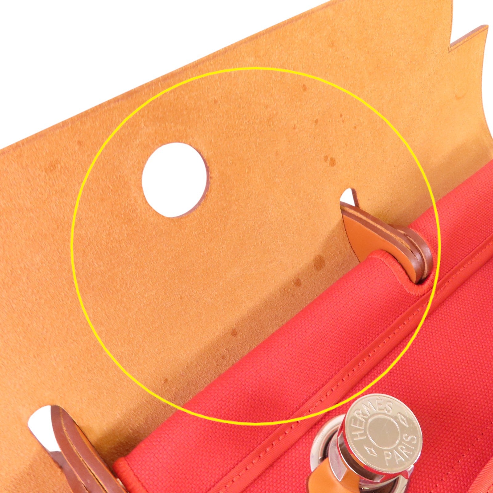 HERMES 帆布Herbag GM銀扣手挽肩背兩用袋