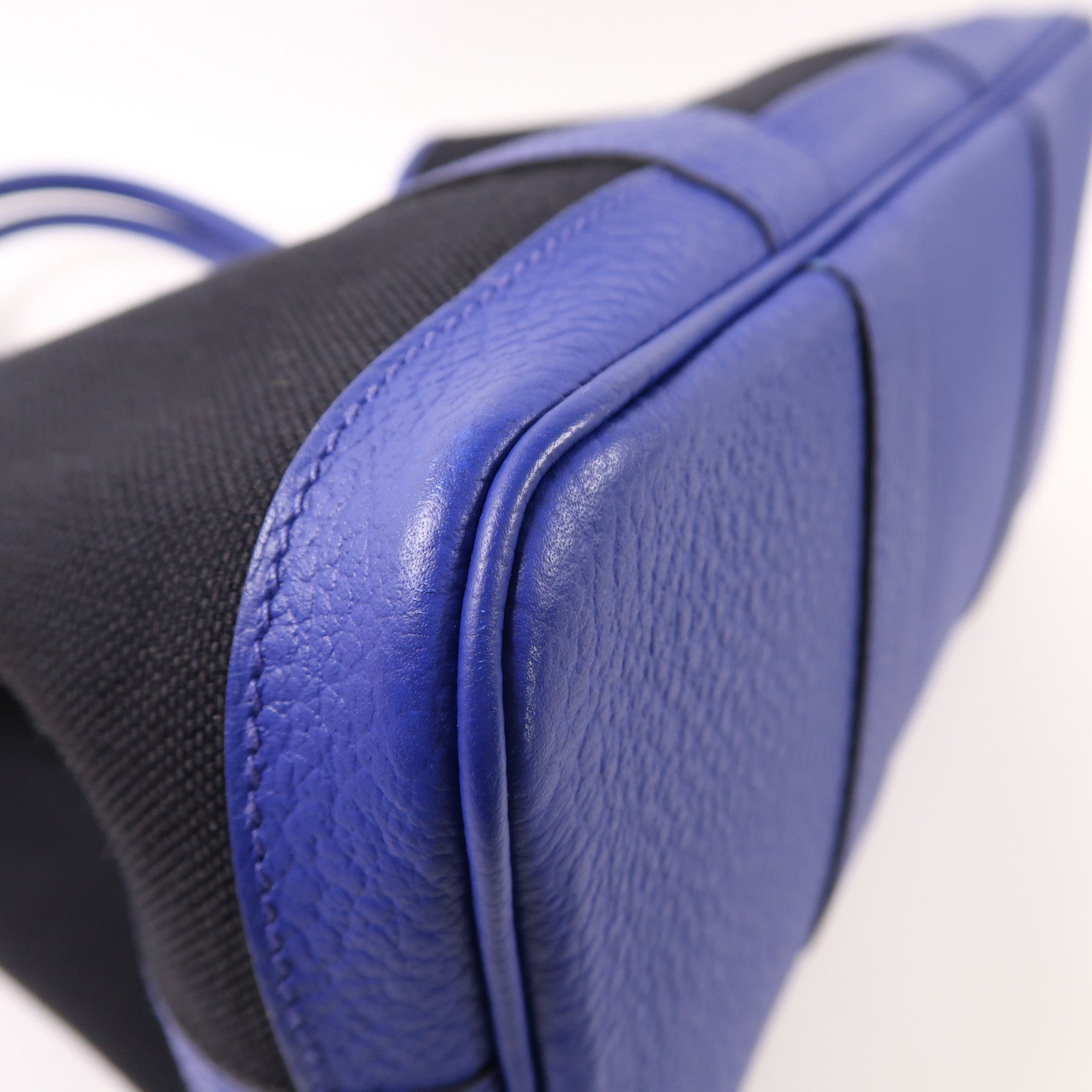 HERMES PHW Garden Party PM Tote Bag Canvas Blue/Black