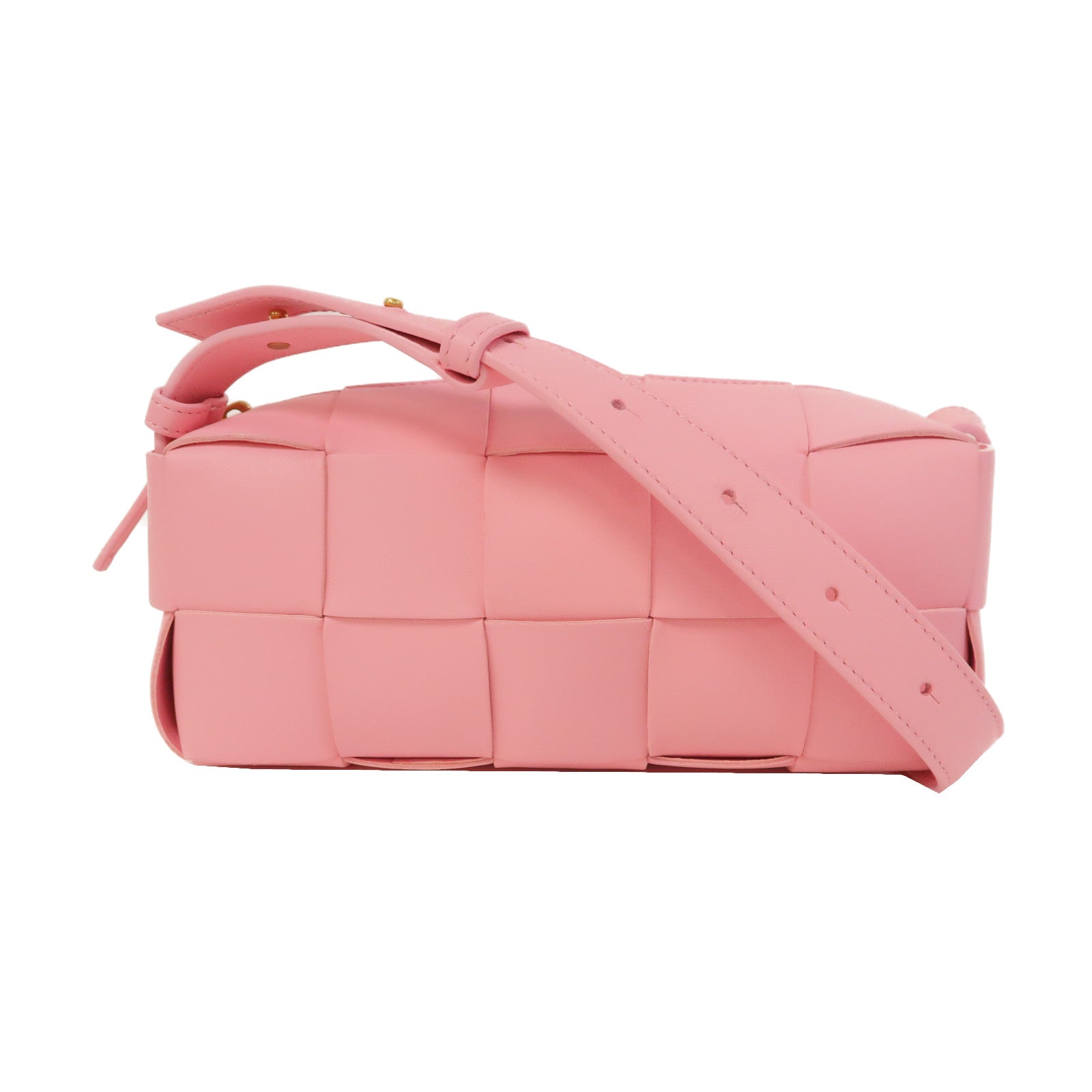 BOTTEGA VENETA 牛皮皮革Small Brick Cassette金扣肩背袋粉紅色