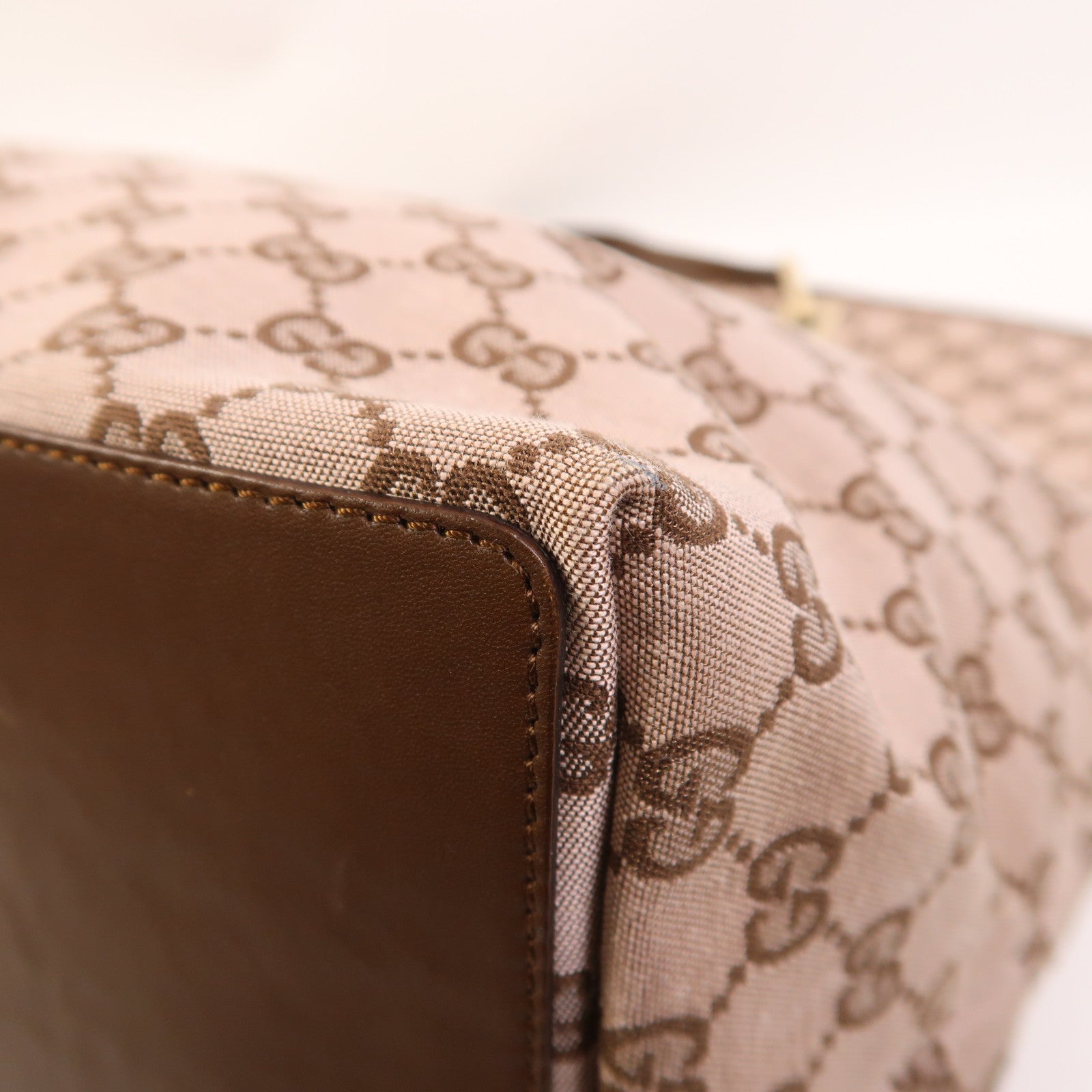 GUCCI 帆布Tote Bag金扣肩背袋