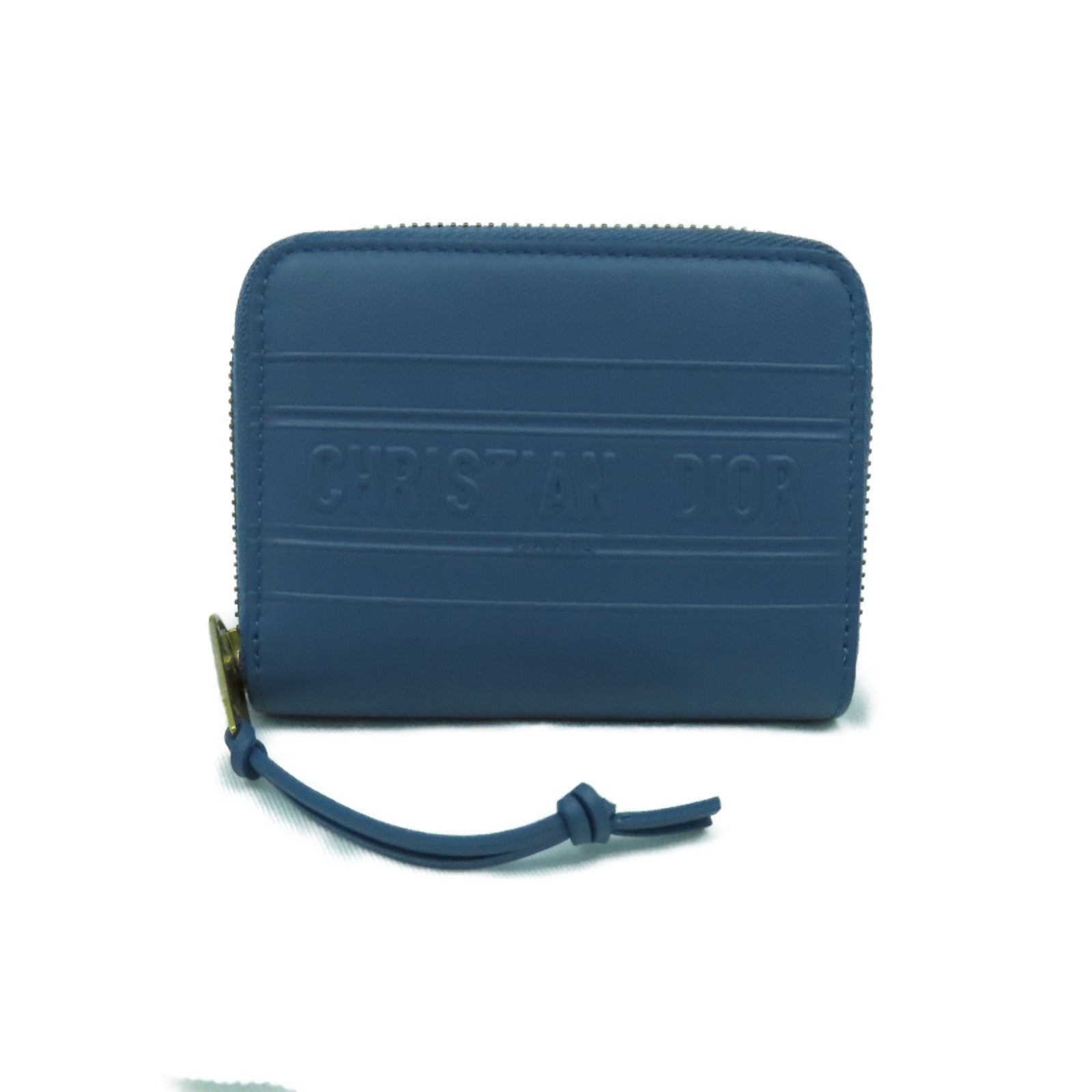 Dior 【激減優惠】羊皮皮革Card Case金扣卡片套藍色
