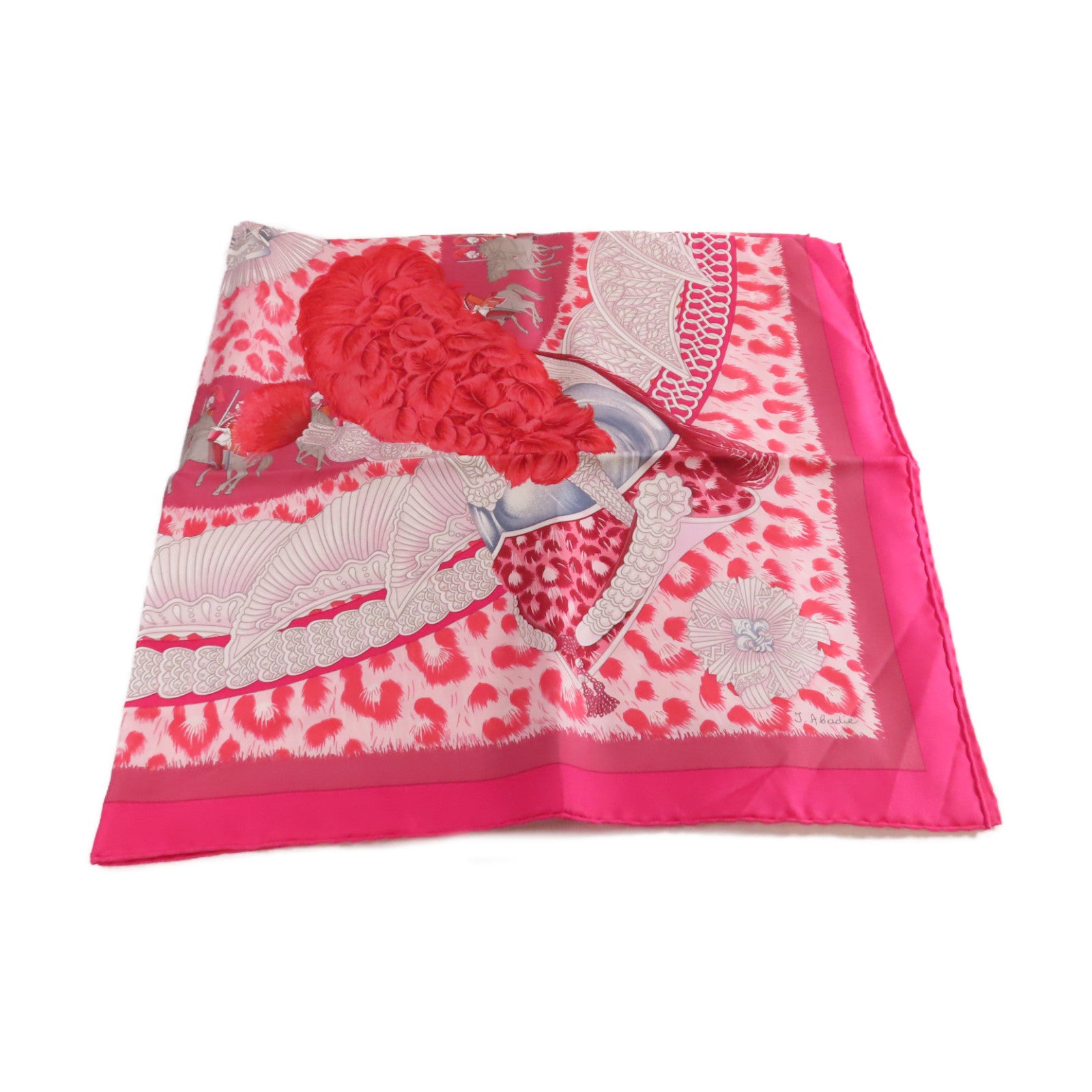 HERMES 【激減優惠】絲質90x90 Scarf絲巾粉紅色/白色/紅色/彩色