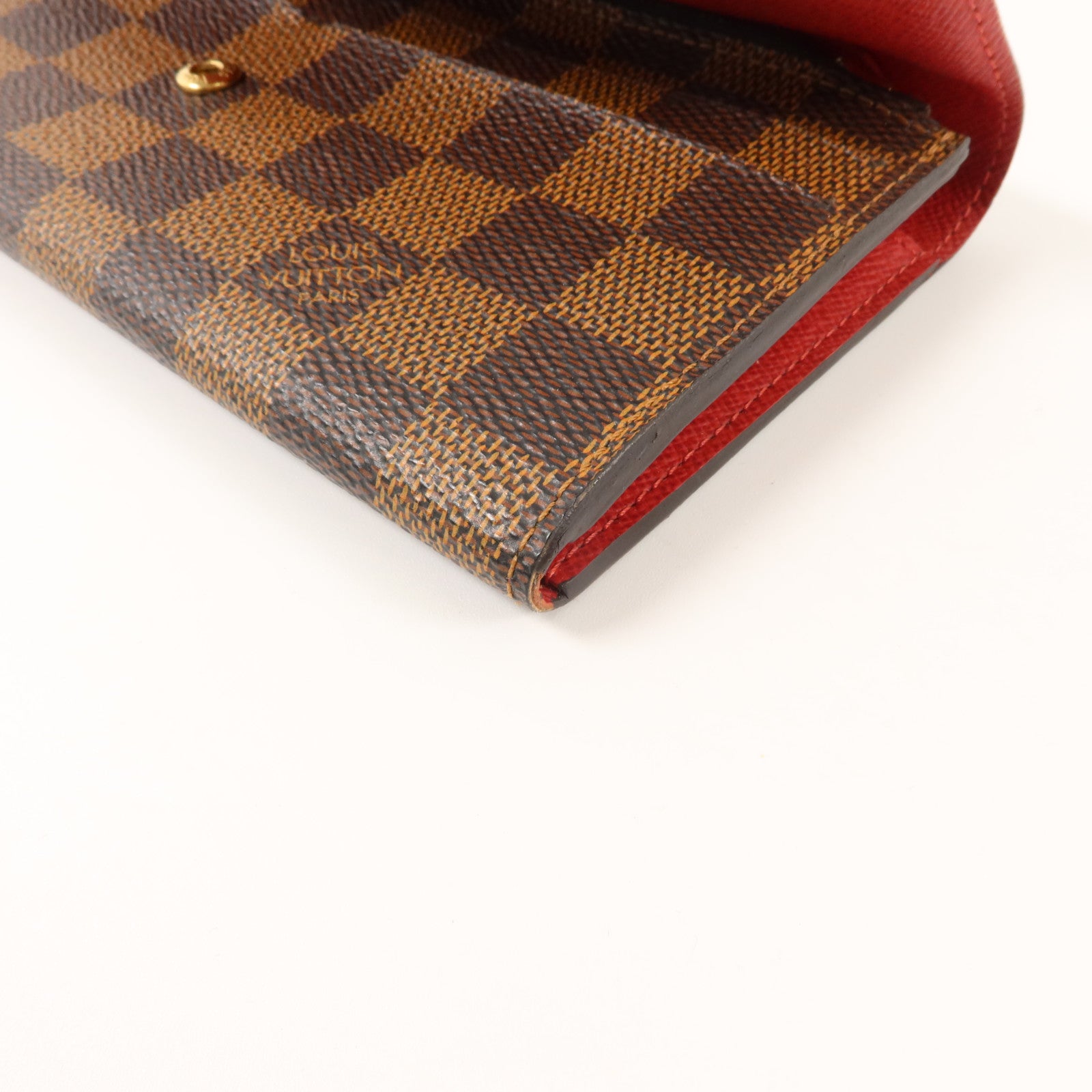 LOUIS VUITTON Damier Portefeuille Emilie Long Wallet金扣長錢包