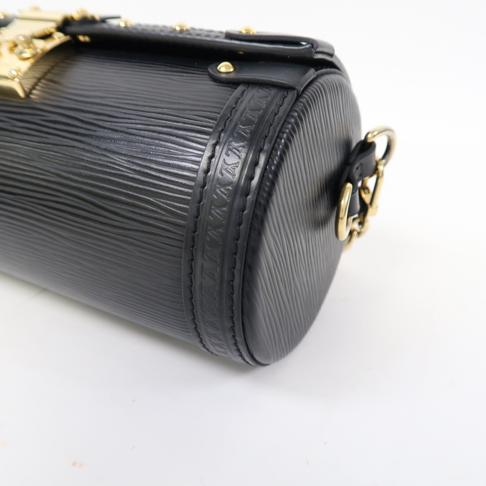 LOUIS VUITTON Epi Papillon Trunk金扣手挽肩背兩用袋黑色