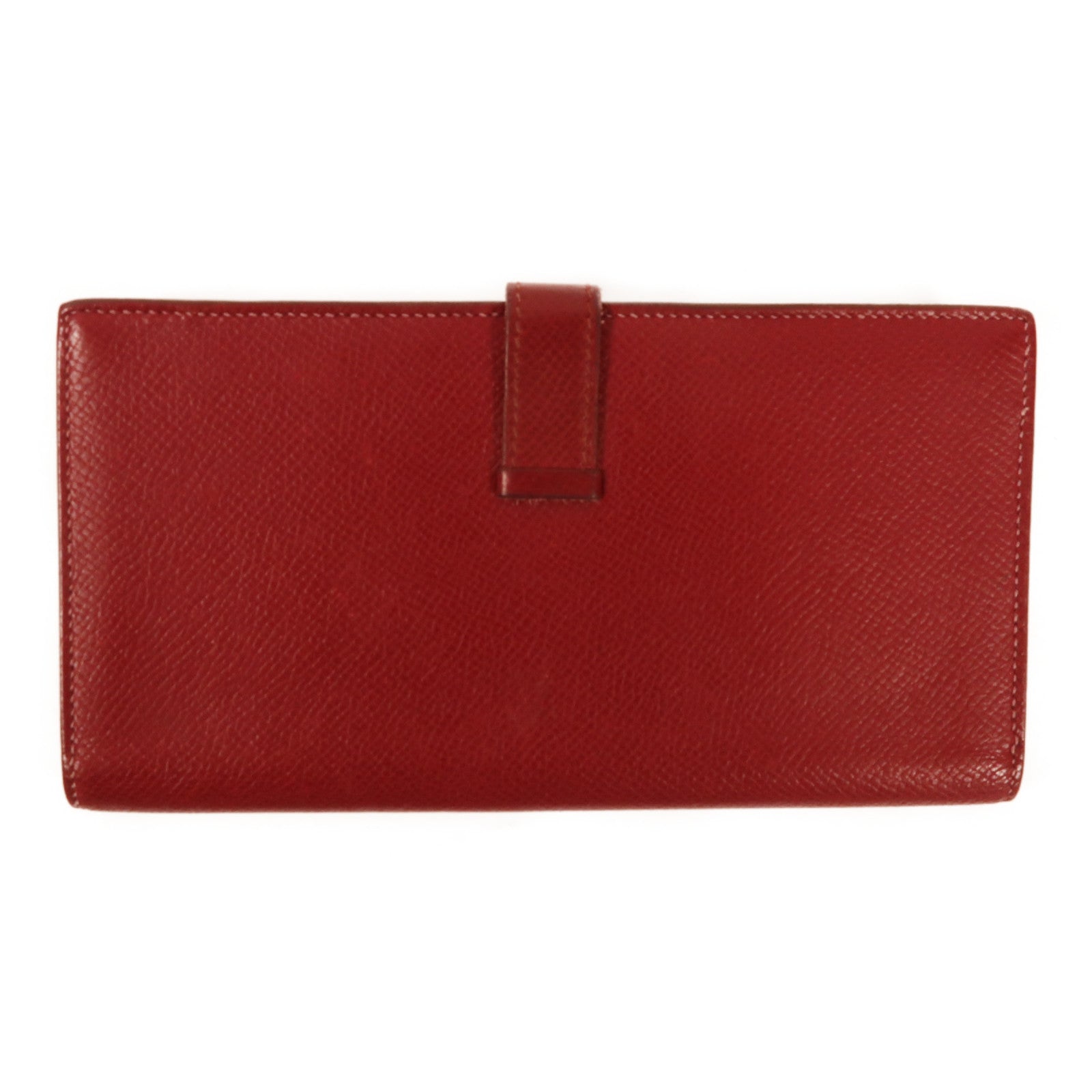 HERMES PHW Bearn Long Wallet Evercolor Leather Rouge Grenade