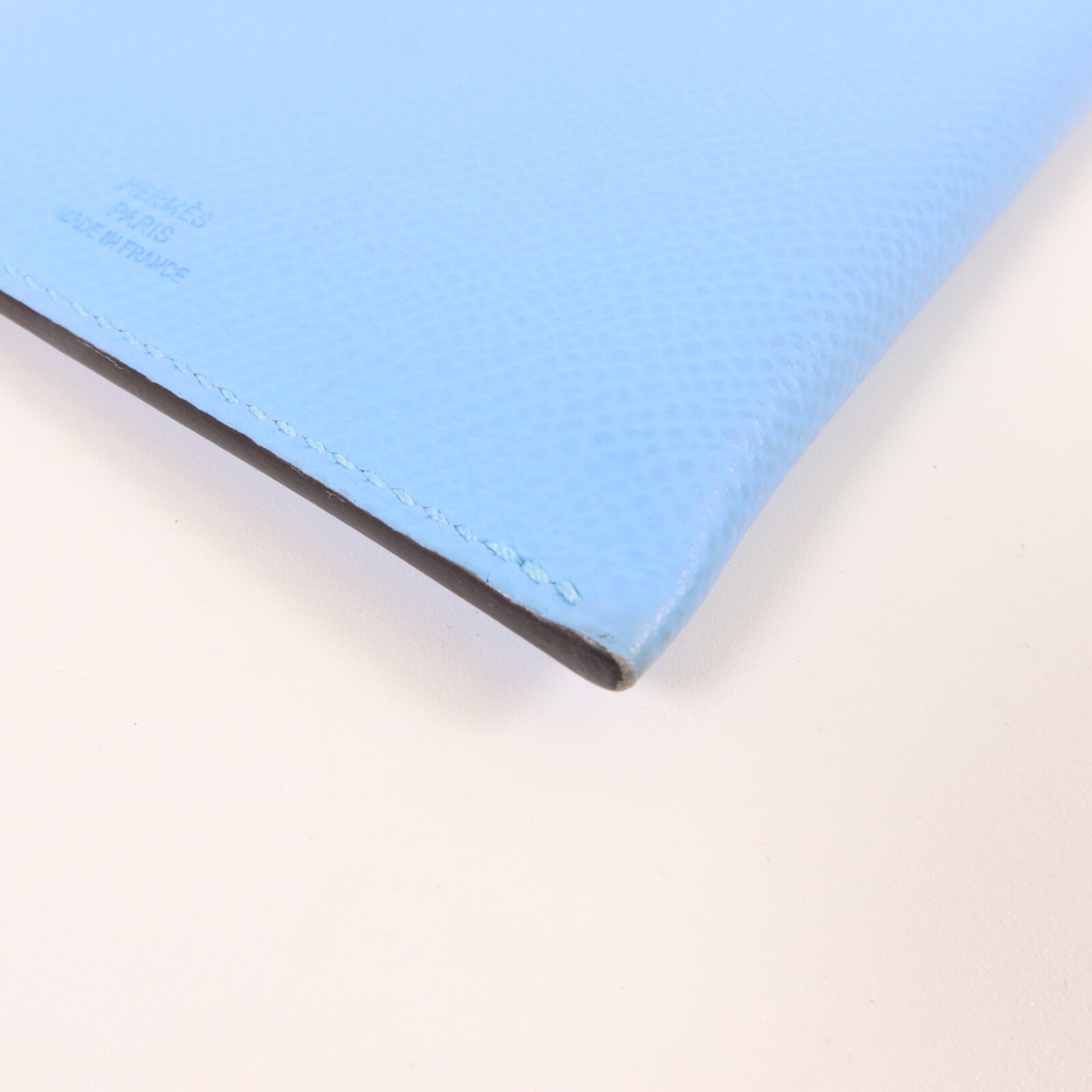 HERMES Epsom皮革Tarmac Passport Holder護照套Celeste
