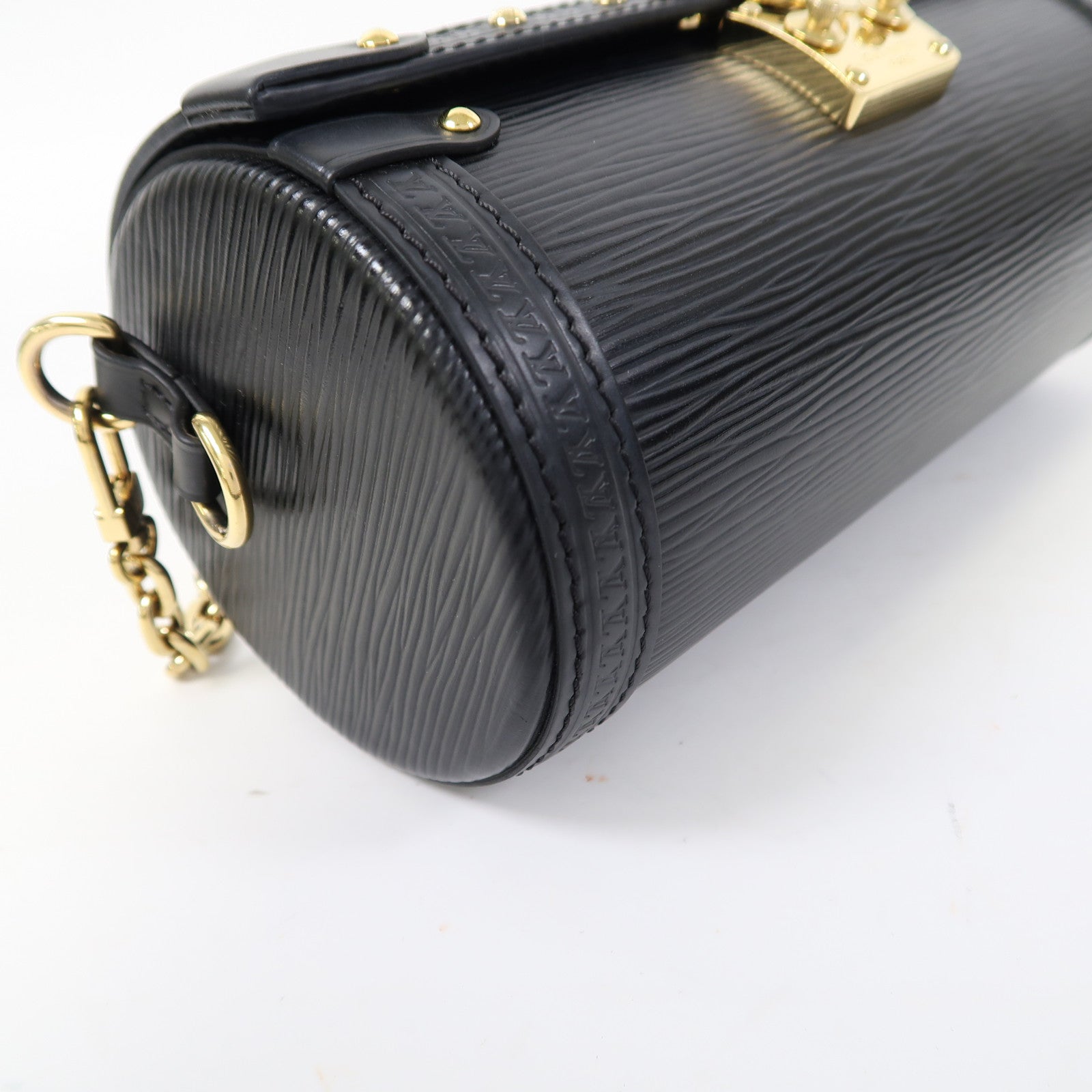 LOUIS VUITTON Epi Papillon Trunk金扣手挽肩背兩用袋黑色