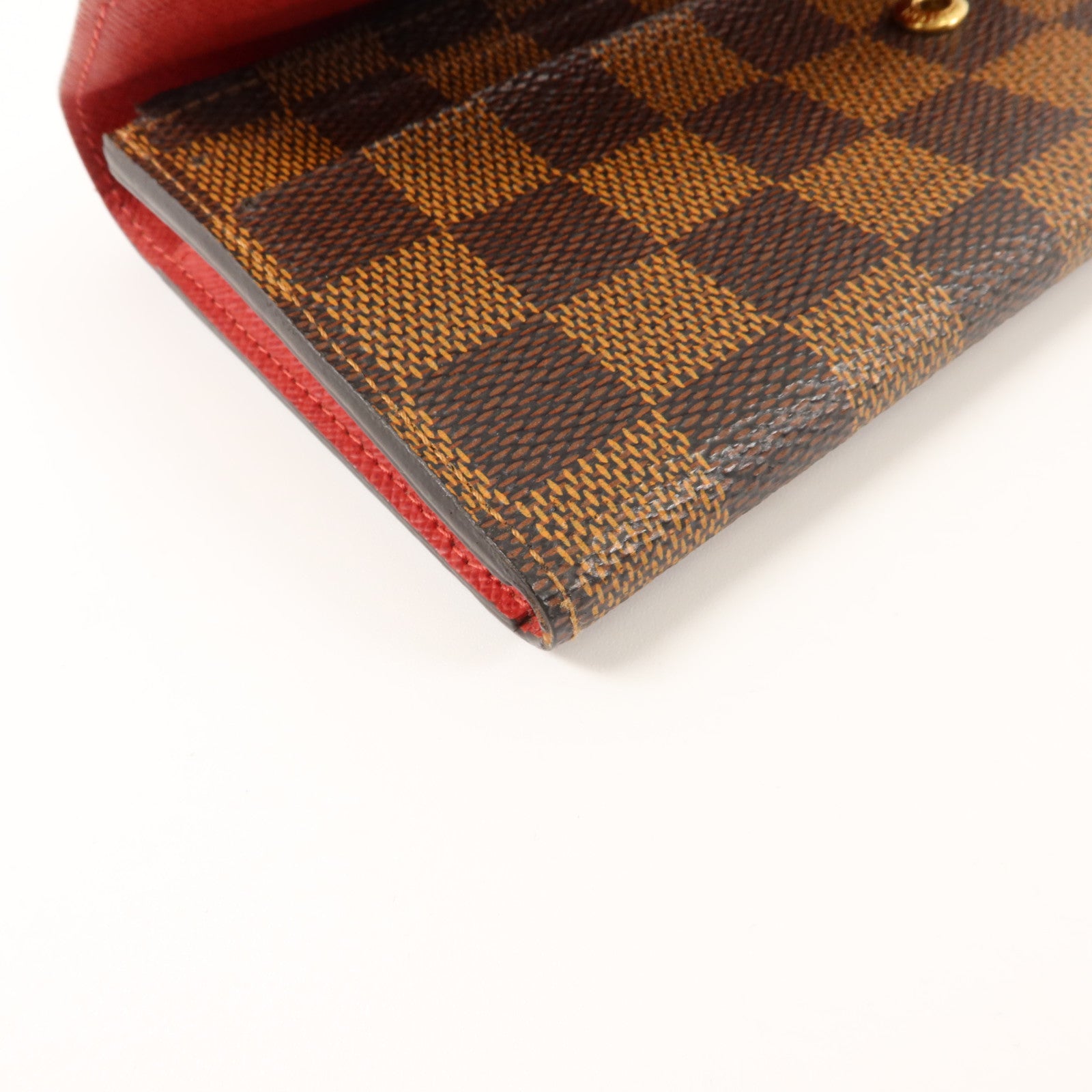 LOUIS VUITTON Damier Portefeuille Emilie Long Wallet金扣長錢包