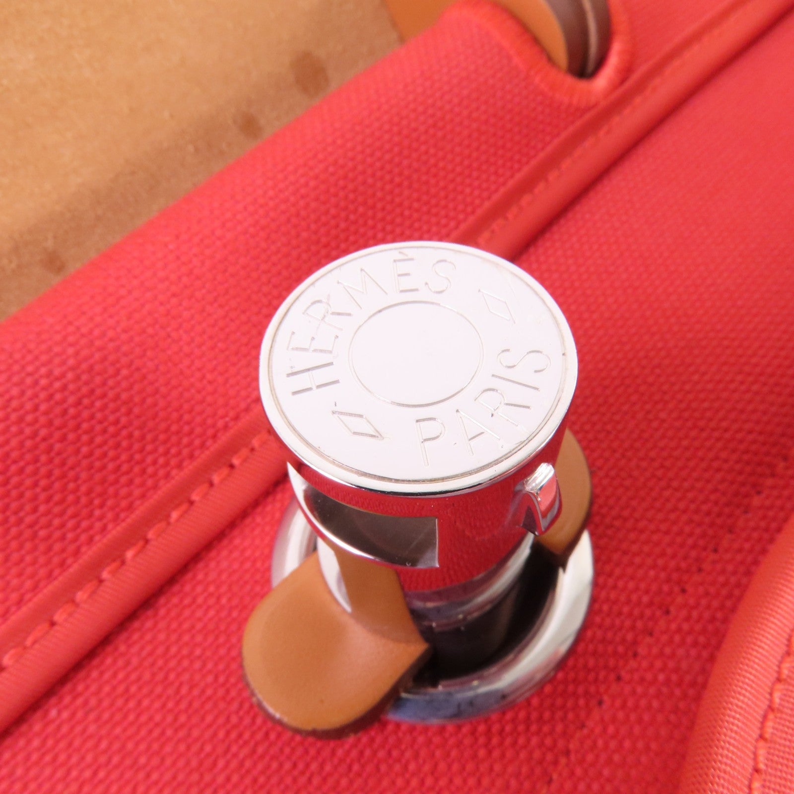 HERMES 帆布Herbag GM銀扣手挽肩背兩用袋