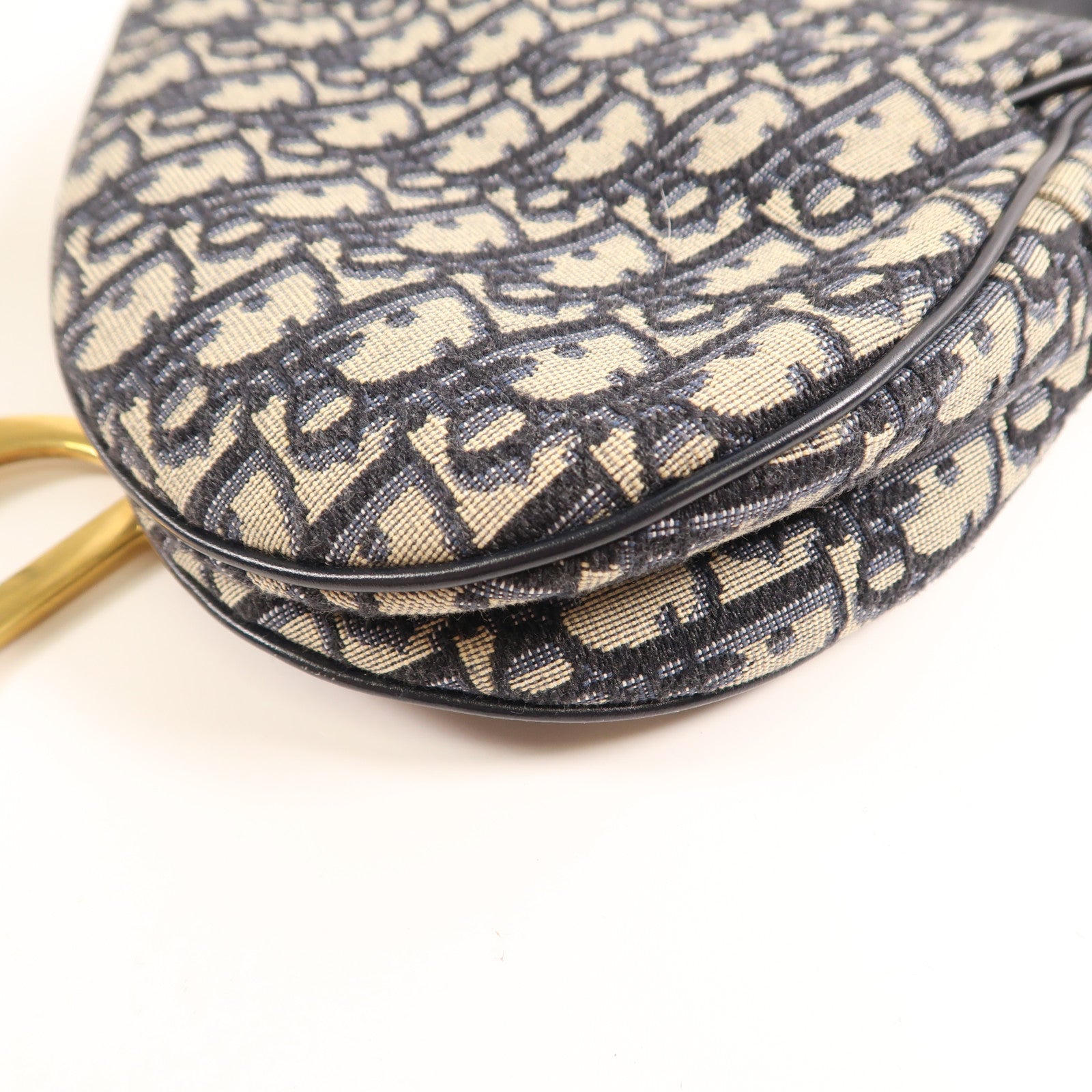 Dior CD GHW Saddle Bag Handbag Canvas M0446 Blue