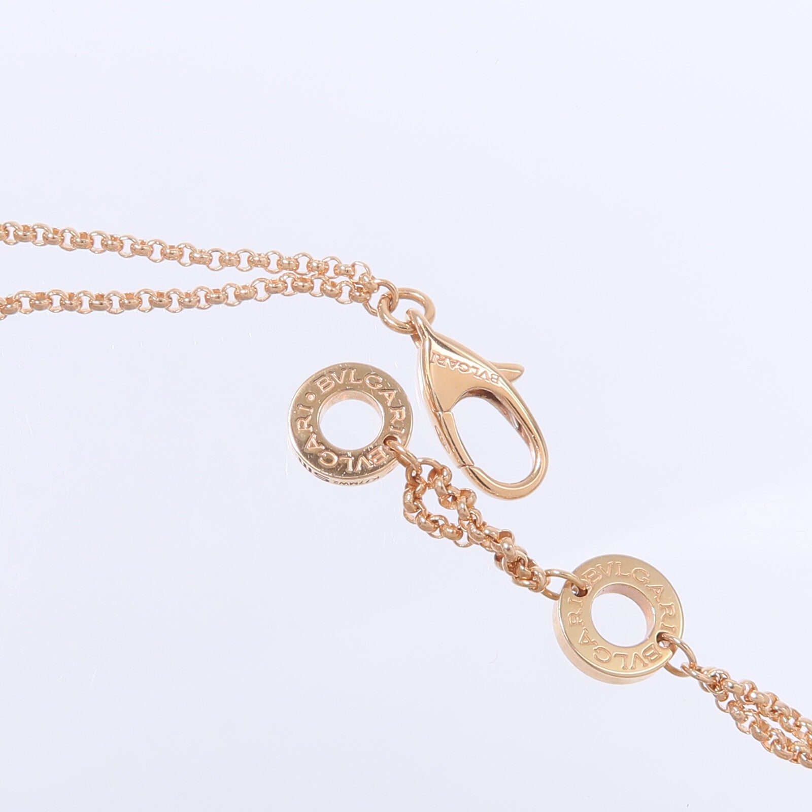 BVLGARI 18K玫瑰金Cuore Bracelet珍珠母貝/鑽石手鏈