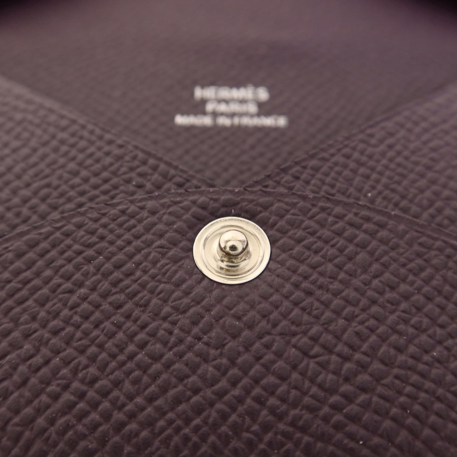 HERMES Epsom皮革Calvi卡片套Purple