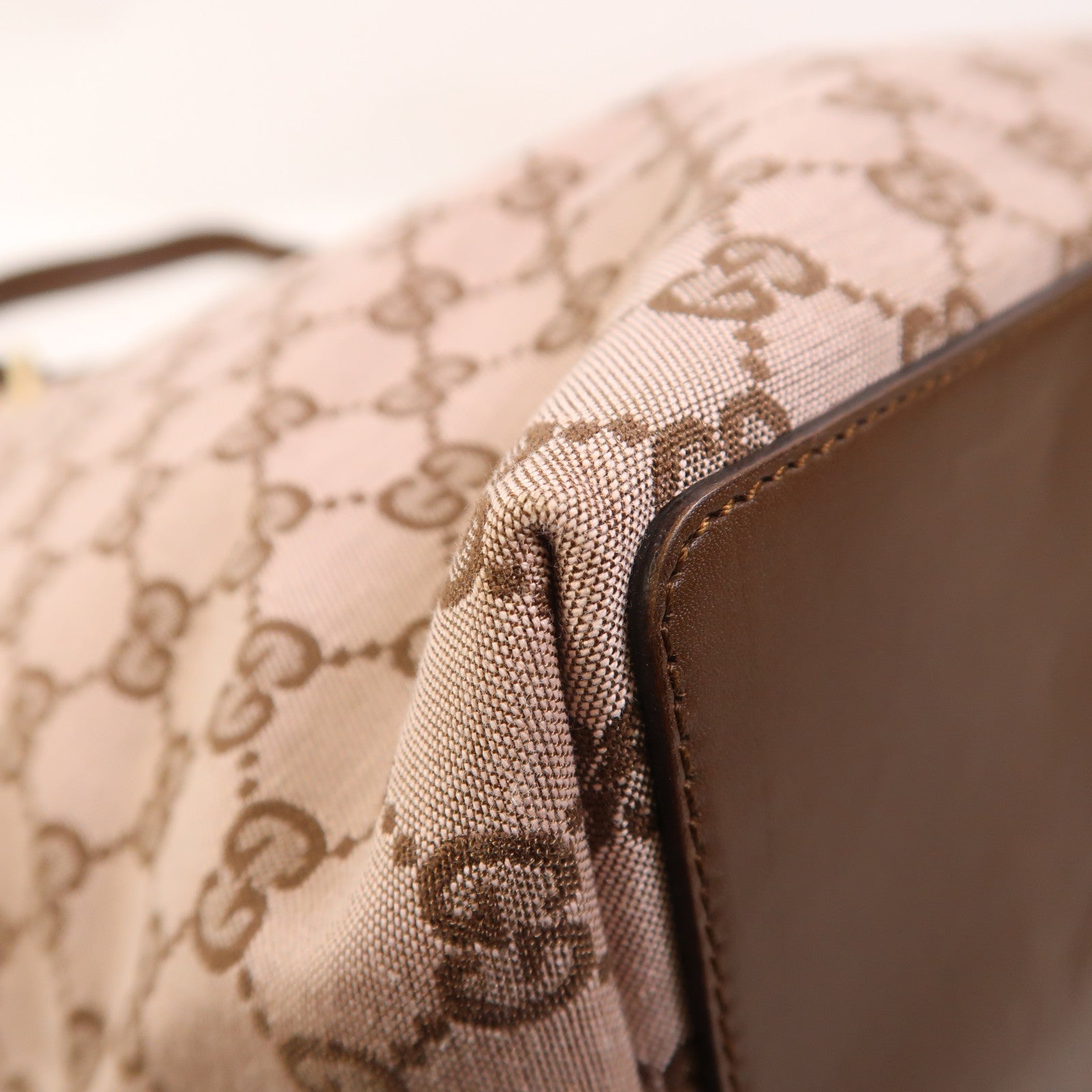GUCCI 帆布Tote Bag金扣肩背袋