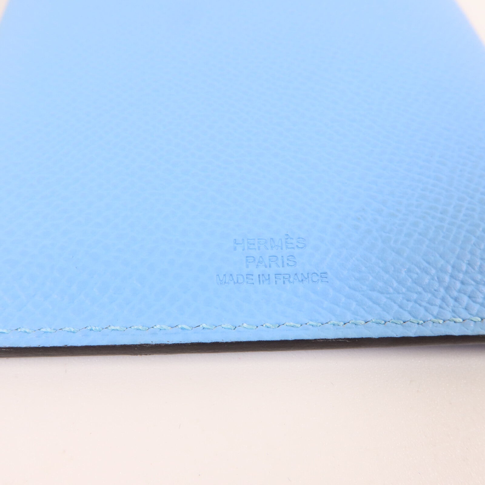 HERMES Epsom皮革Tarmac Passport Holder護照套Celeste