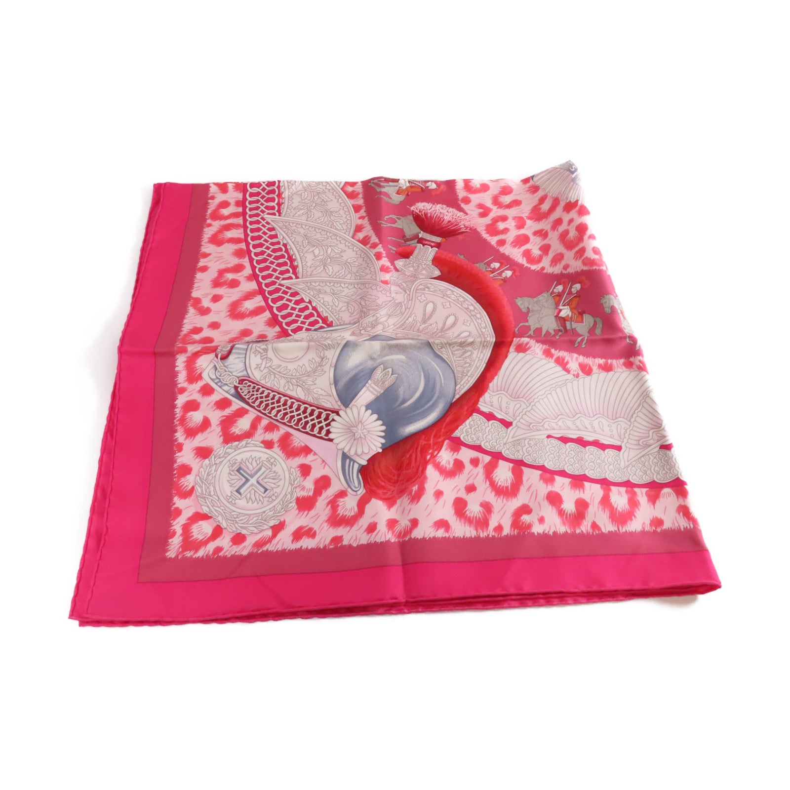 HERMES 【激減優惠】絲質90x90 Scarf絲巾粉紅色/白色/紅色/彩色