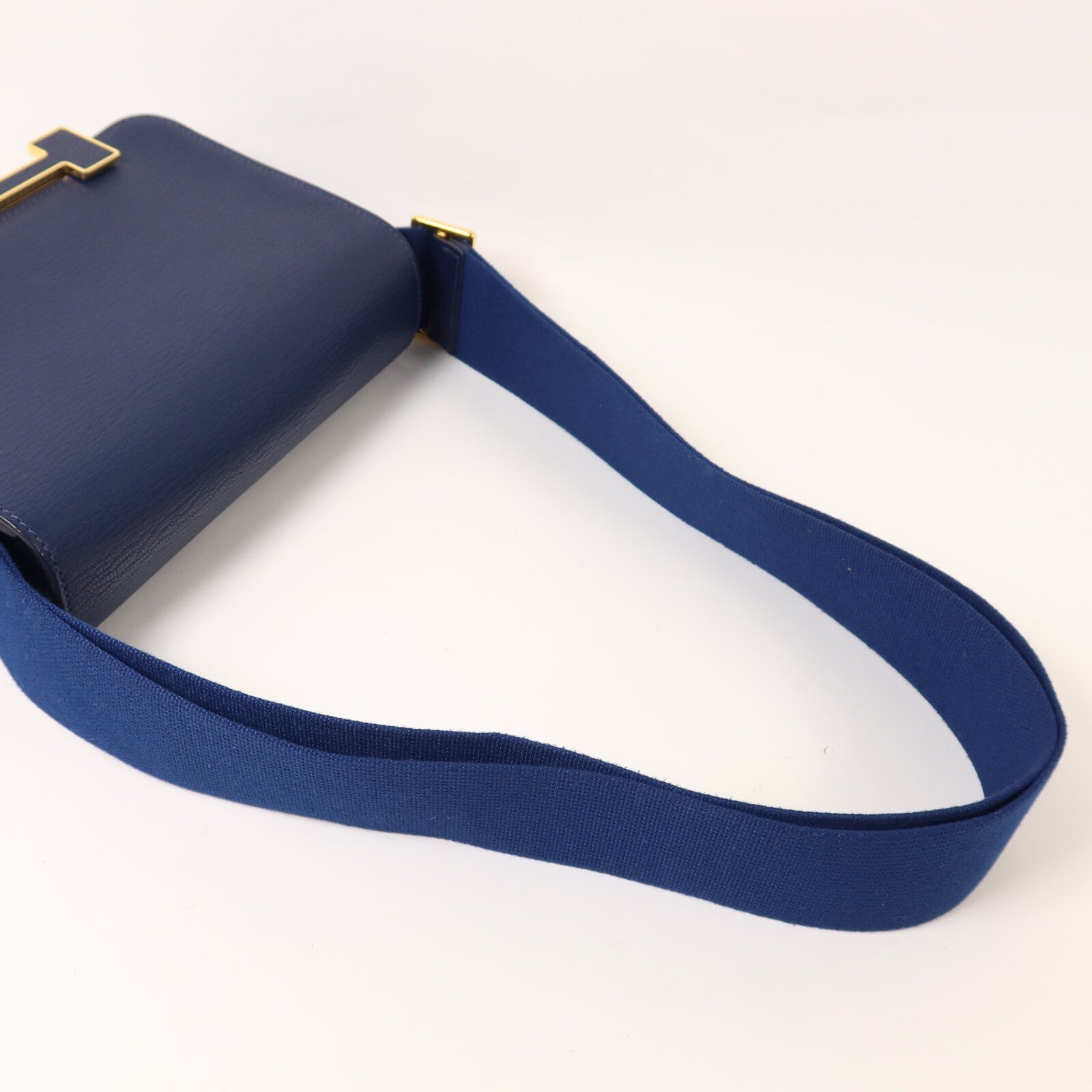 HERMES Chevre Mysore皮革Geta肩背袋Bleu Nuit