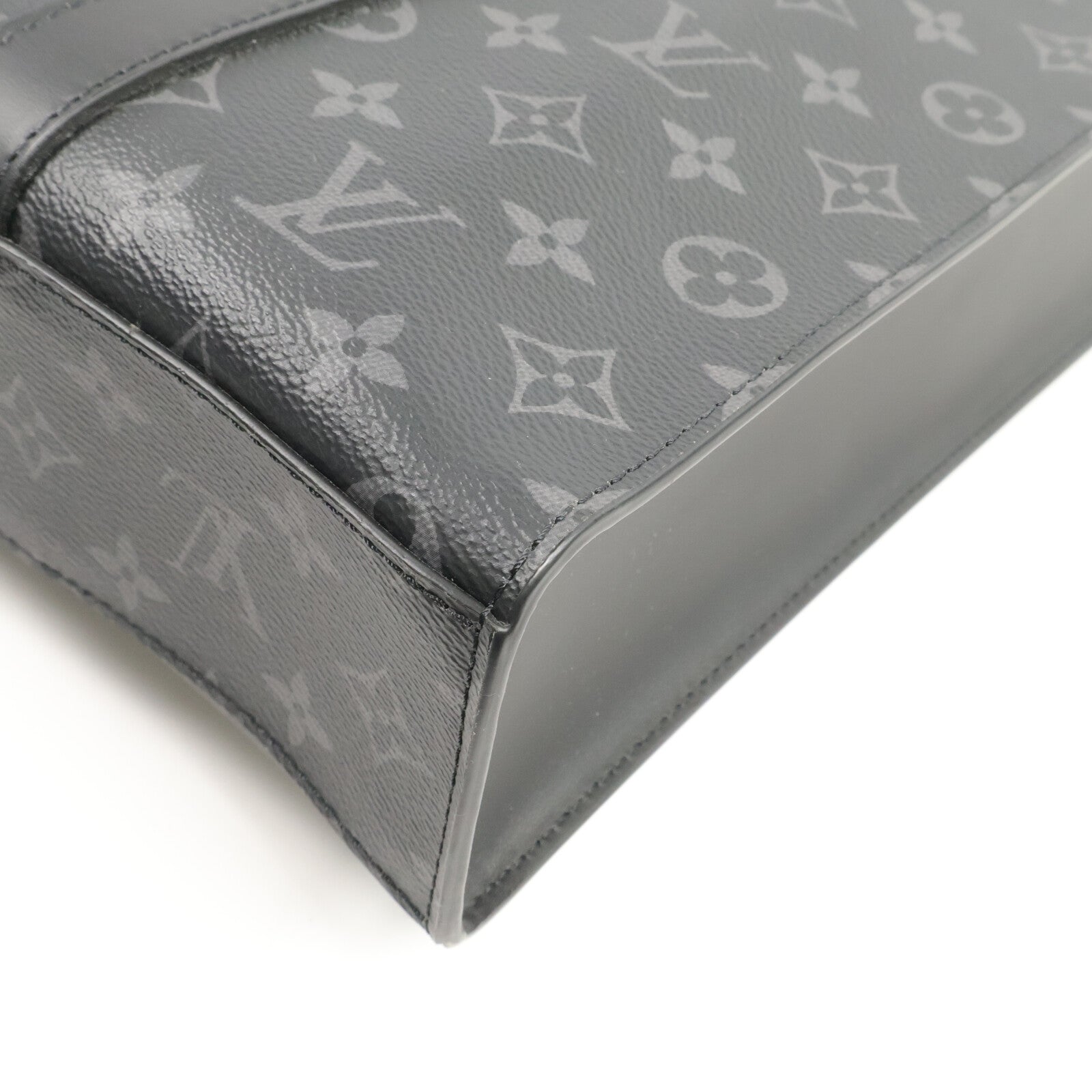 LOUIS VUITTON Monogram Eclipse Sac Plat Cross手挽肩背兩用袋
