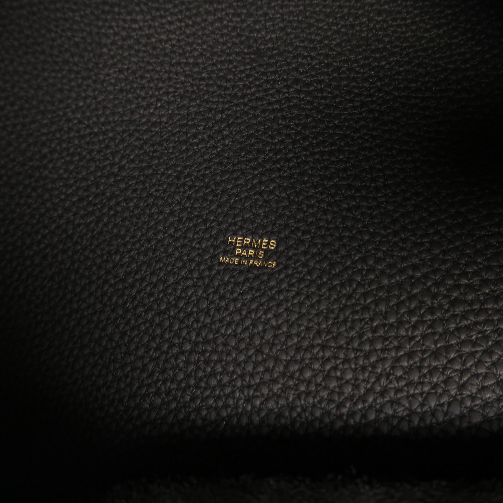 HERMES Clemence皮革Picotin GM金扣手挽袋Noir/黑色
