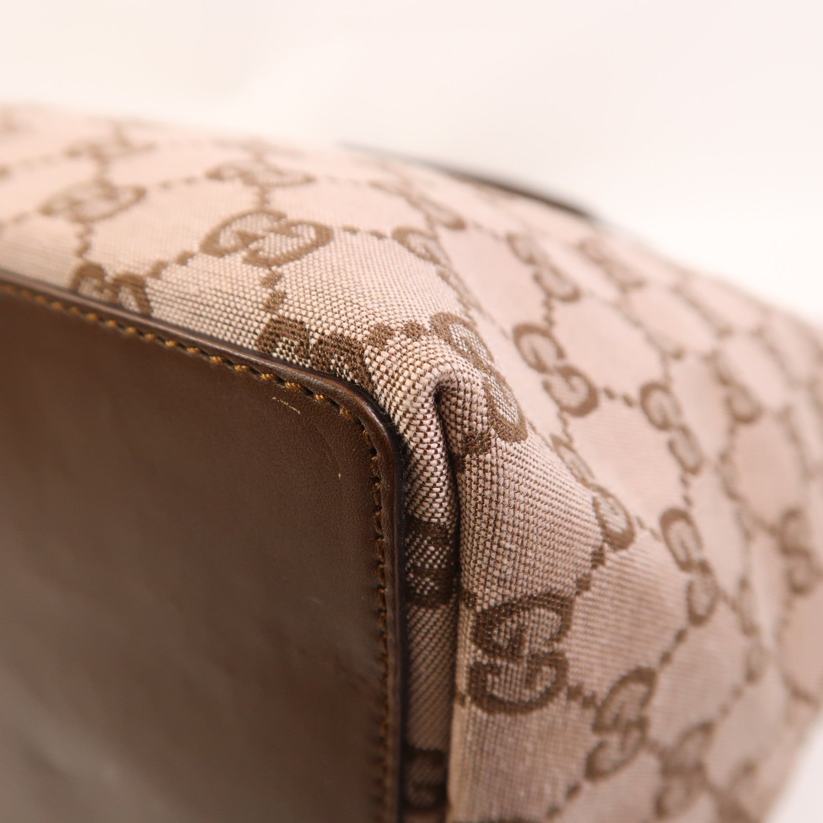 GUCCI 帆布Tote Bag金扣肩背袋