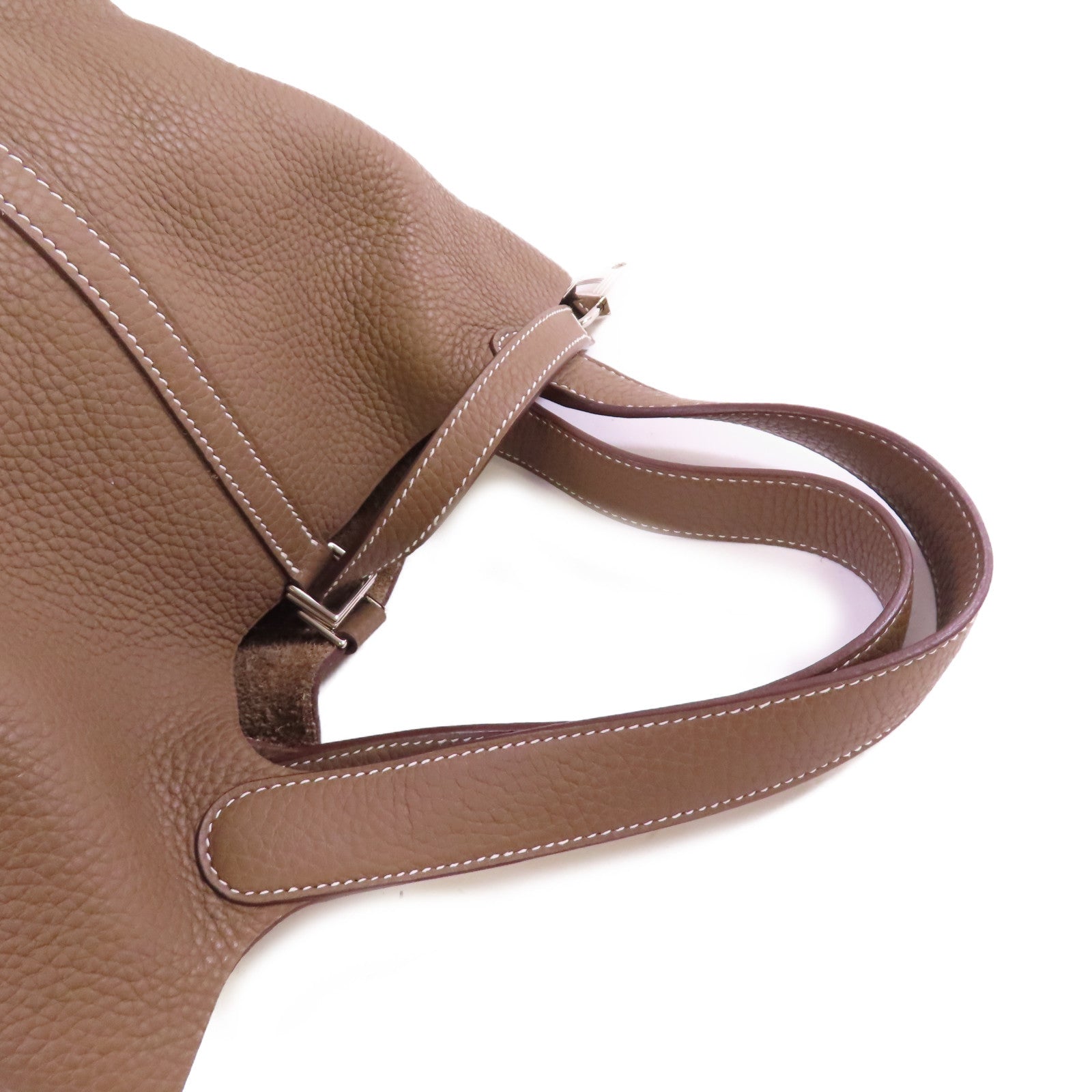 HERMES Clemence皮革Picotin MM Tote Bag銀扣手挽袋Etoupe/大象灰色